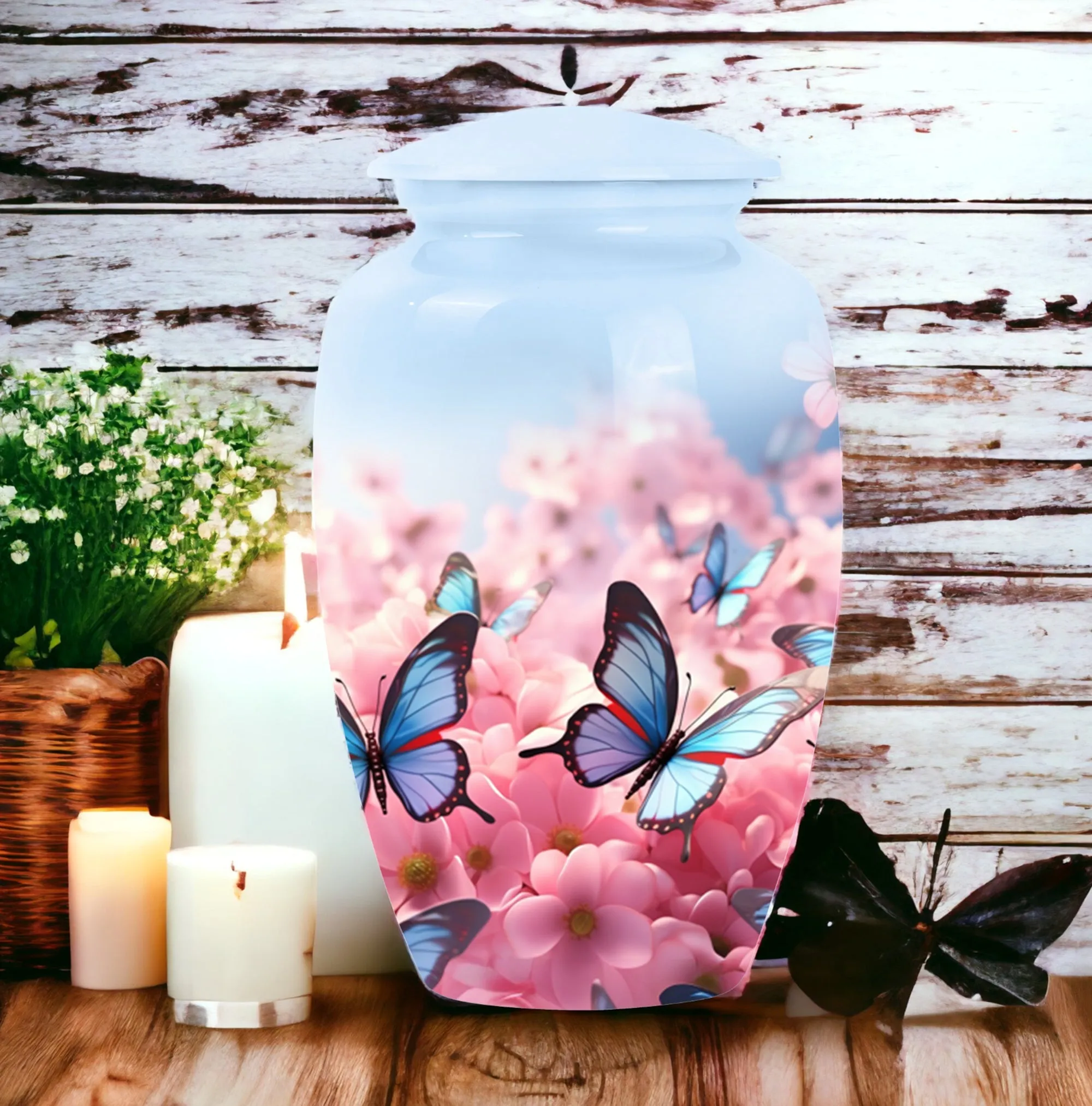 Blue Butterfly Urns For Ashes Size 10inch