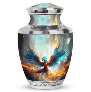 Blue Phoenix Elegance - Cremation Urn for Adults Large Size