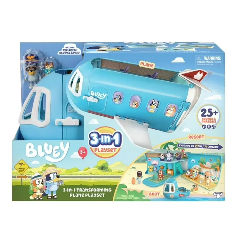 Bluey 3-in-1 Airplane Playset