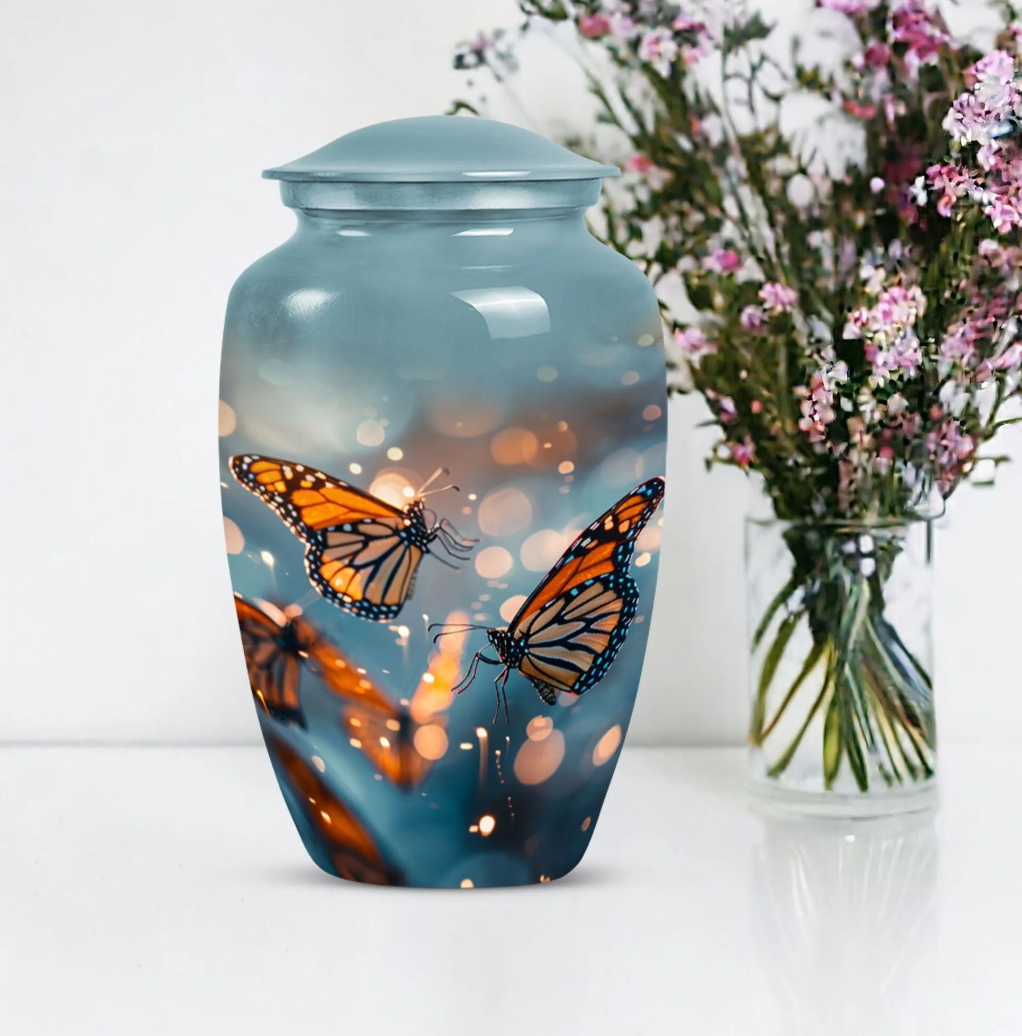Butterfly Ascendance: Abstract-Themed Large Memorial Human Urn