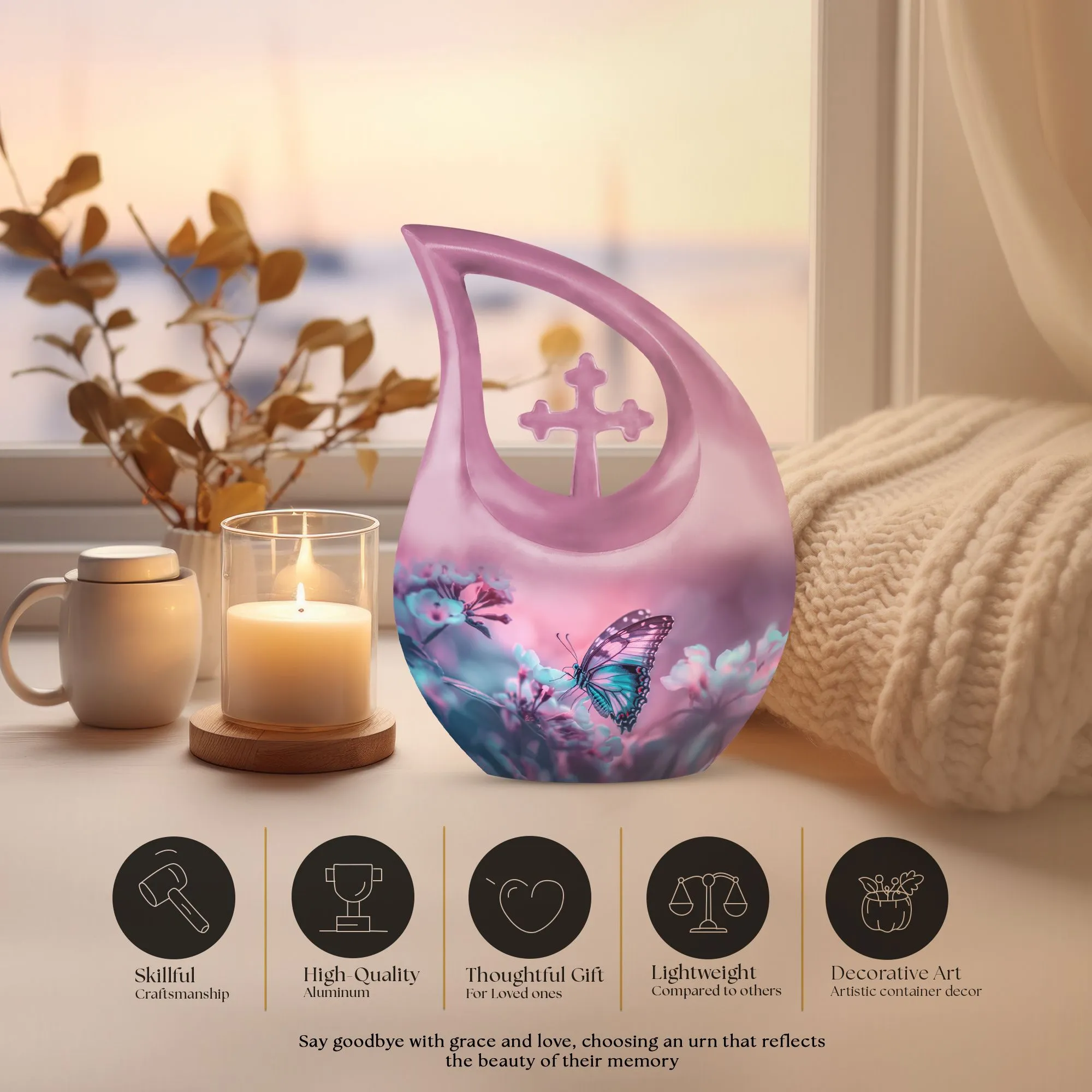 Butterfly Cremation Urn: Unusual Urn For Adult Human Ashes
