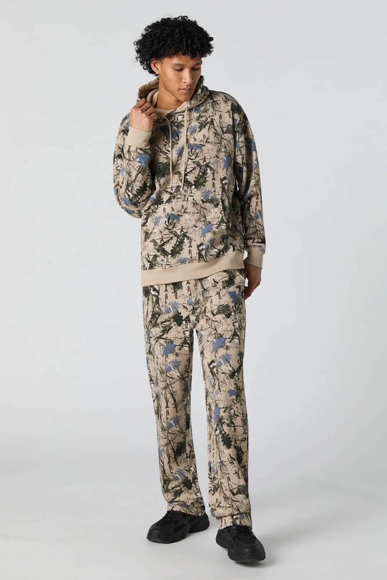Camo Print Fleece Hoodie