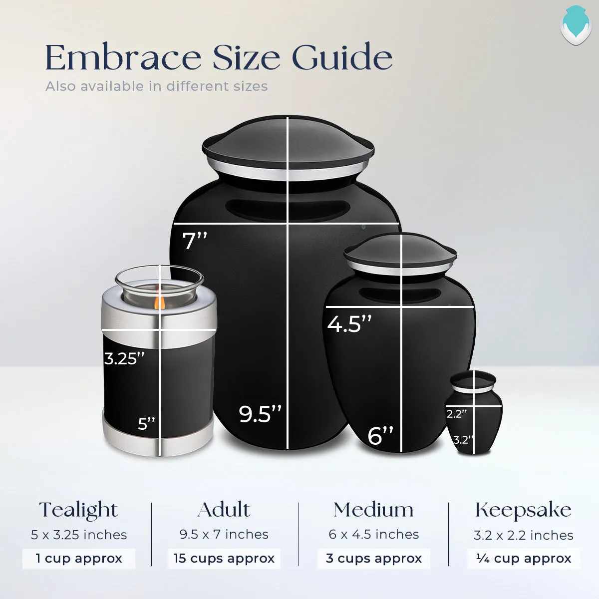 Candle Holder Embrace Black Fishing Cremation Urn