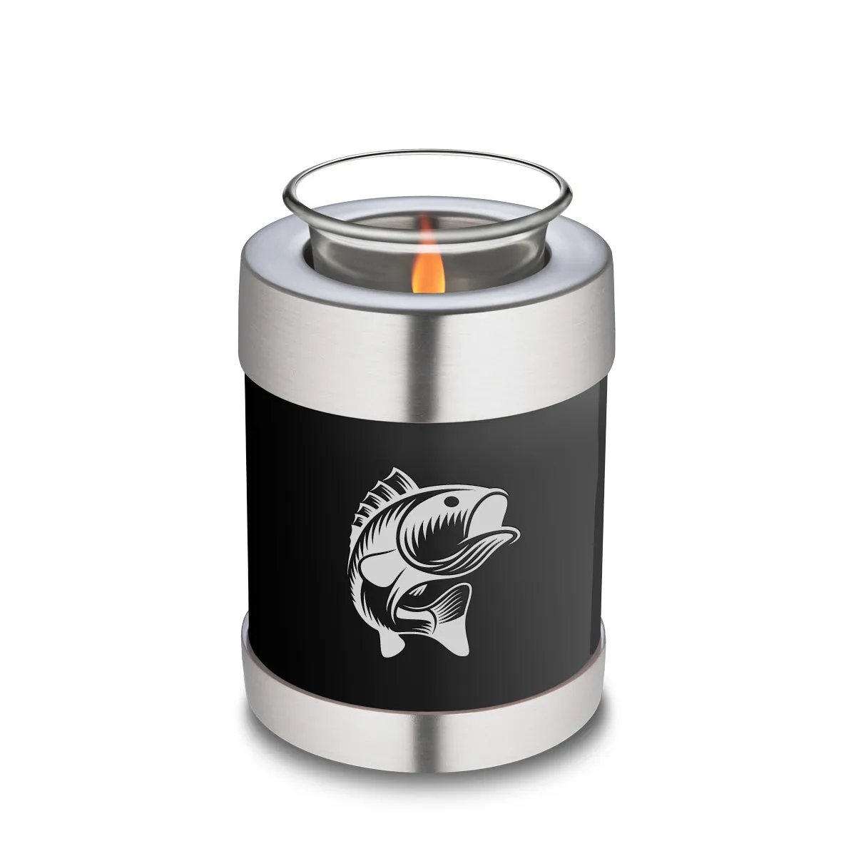Candle Holder Embrace Black Fishing Cremation Urn