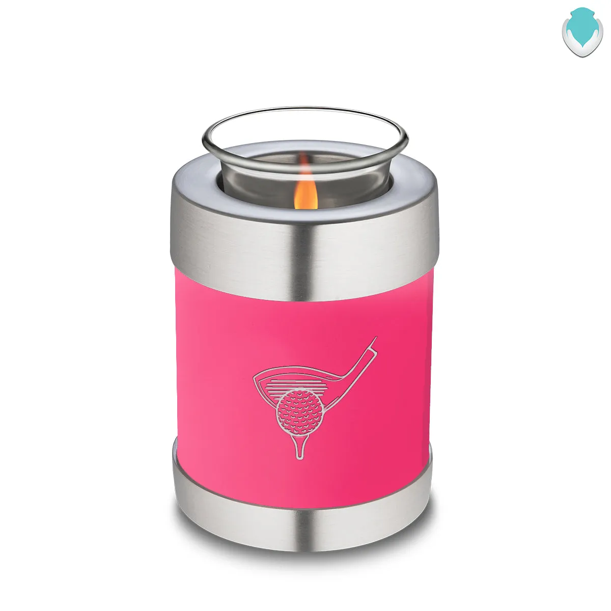 Candle Holder Embrace Bright Pink Golfer Cremation Urn