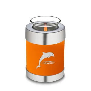 Candle Holder Embrace Burnt Orange Dolphins Cremation Urn