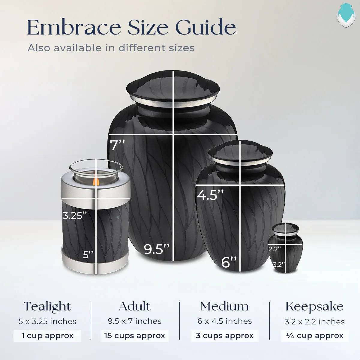 Candle Holder Embrace Pearl Black Motorcycle Cremation Urn