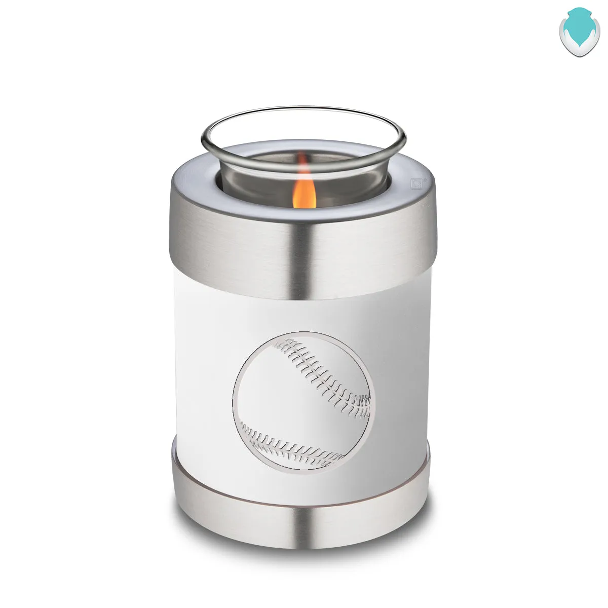 Candle Holder Embrace White Baseball Cremation Urn