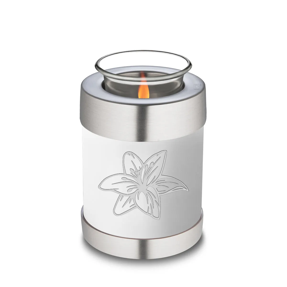 Candle Holder Embrace White Lily Cremation Urn