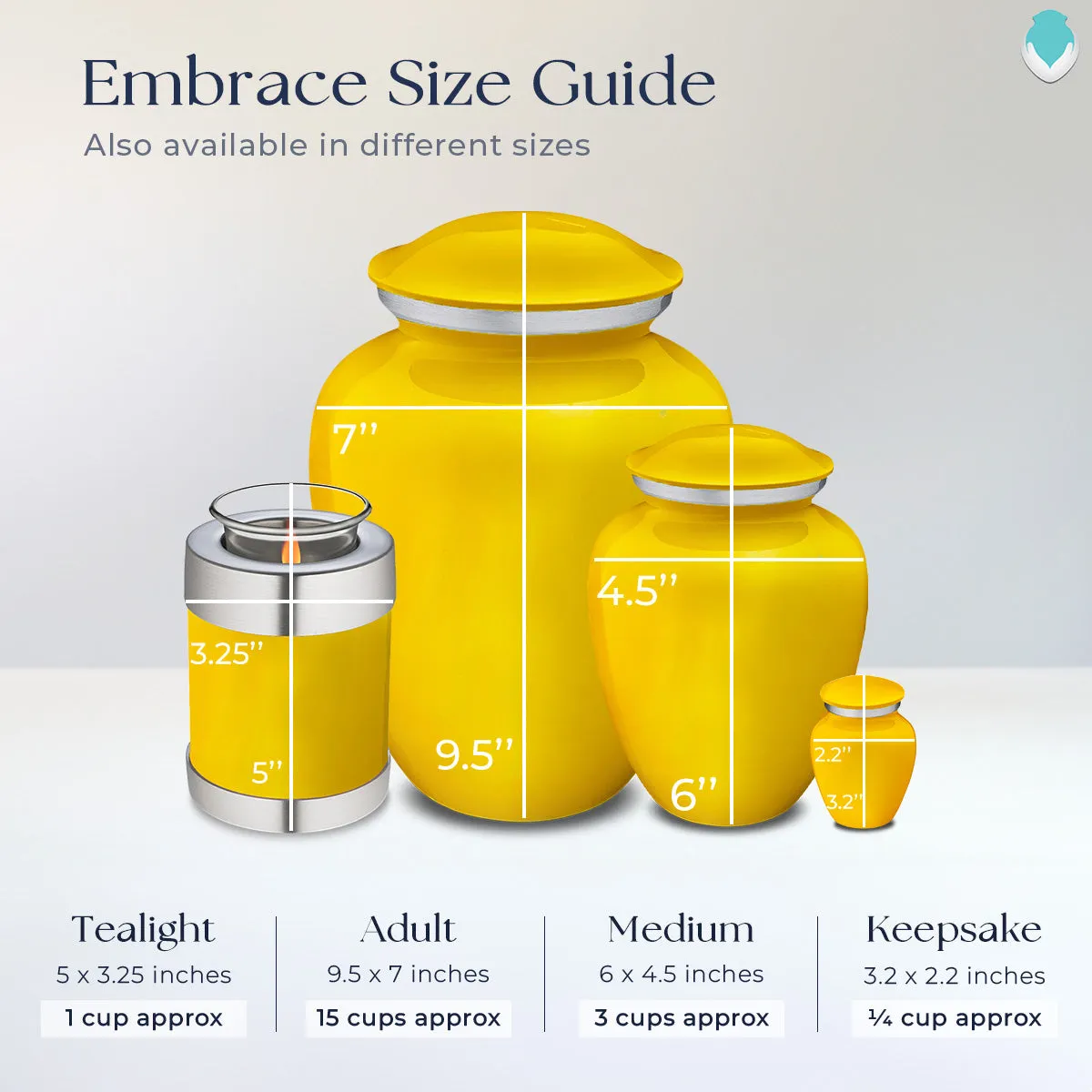 Candle Holder Embrace Yellow Motorcycle Cremation Urn