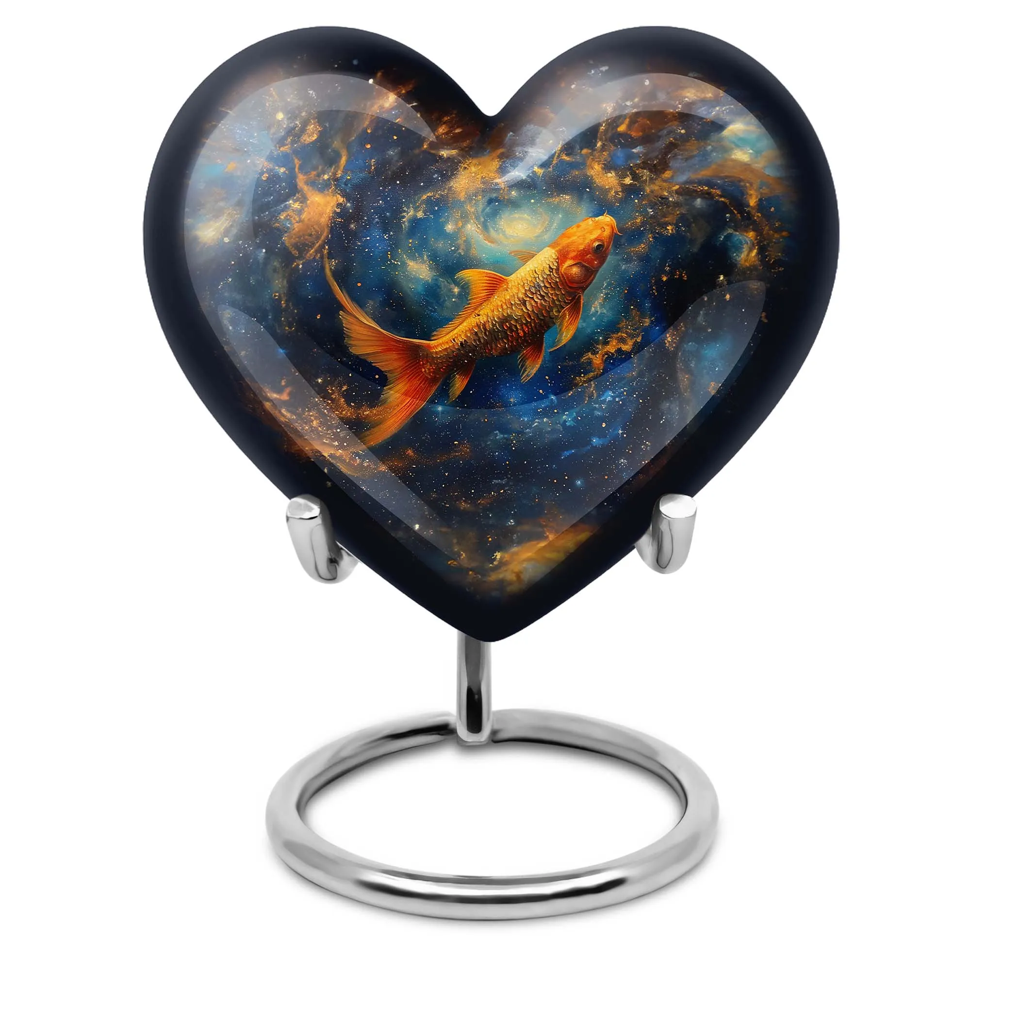 Captured Heart Fish Urn - A Loving Echomarker for Human Ashes