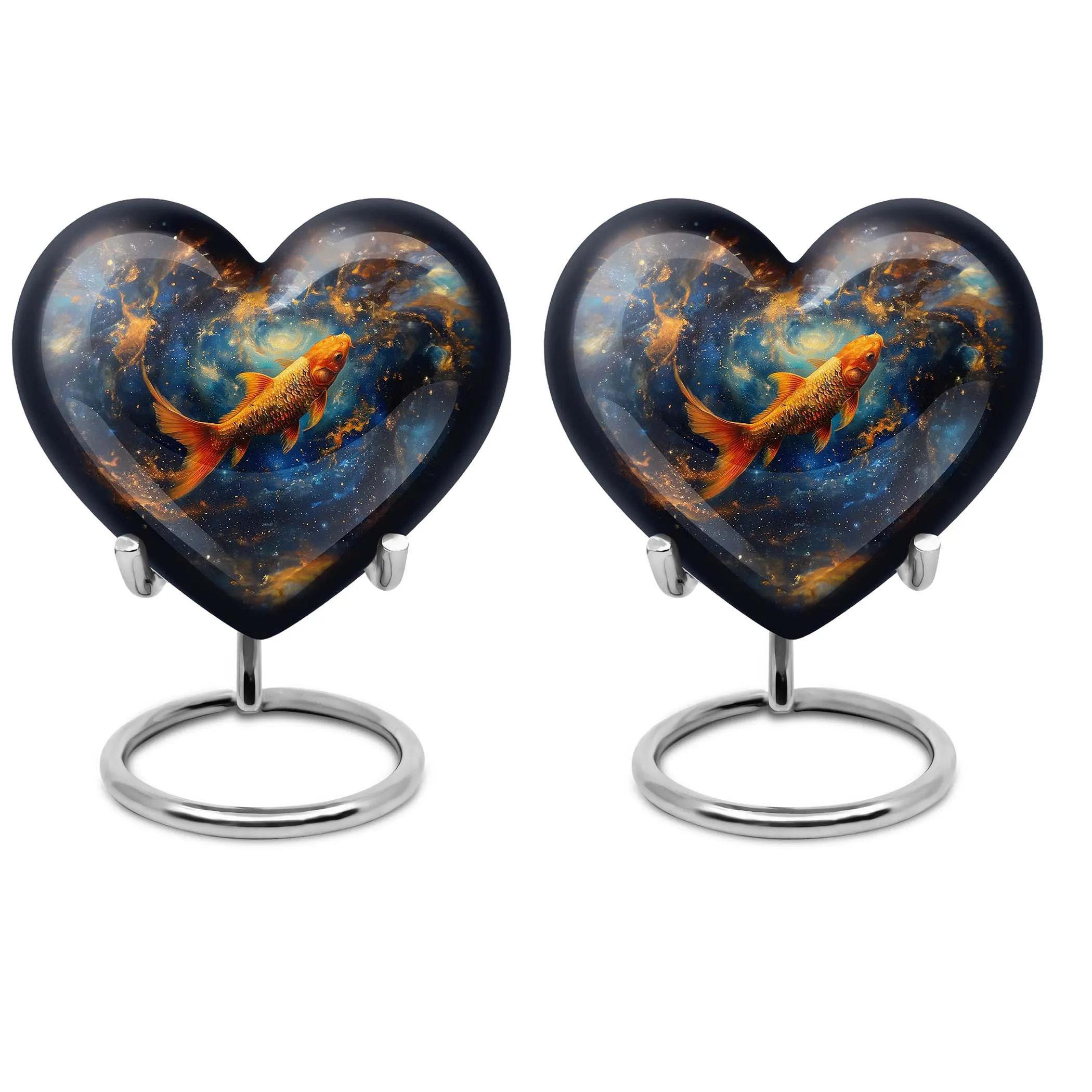 Captured Heart Fish Urn - A Loving Echomarker for Human Ashes