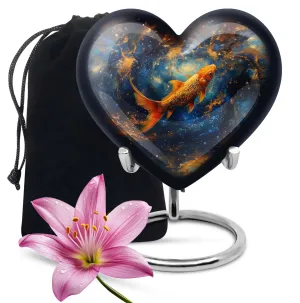 Captured Heart Fish Urn - A Loving Echomarker for Human Ashes