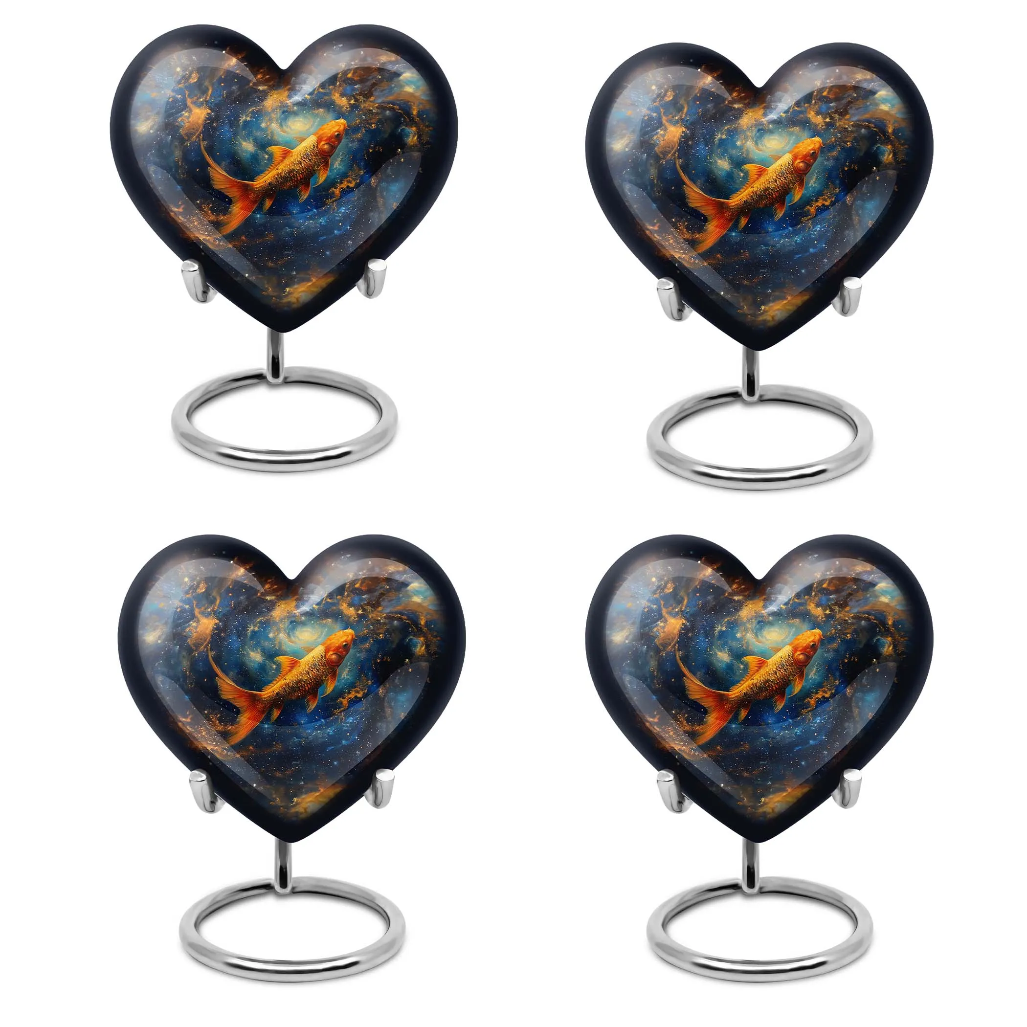 Captured Heart Fish Urn - A Loving Echomarker for Human Ashes
