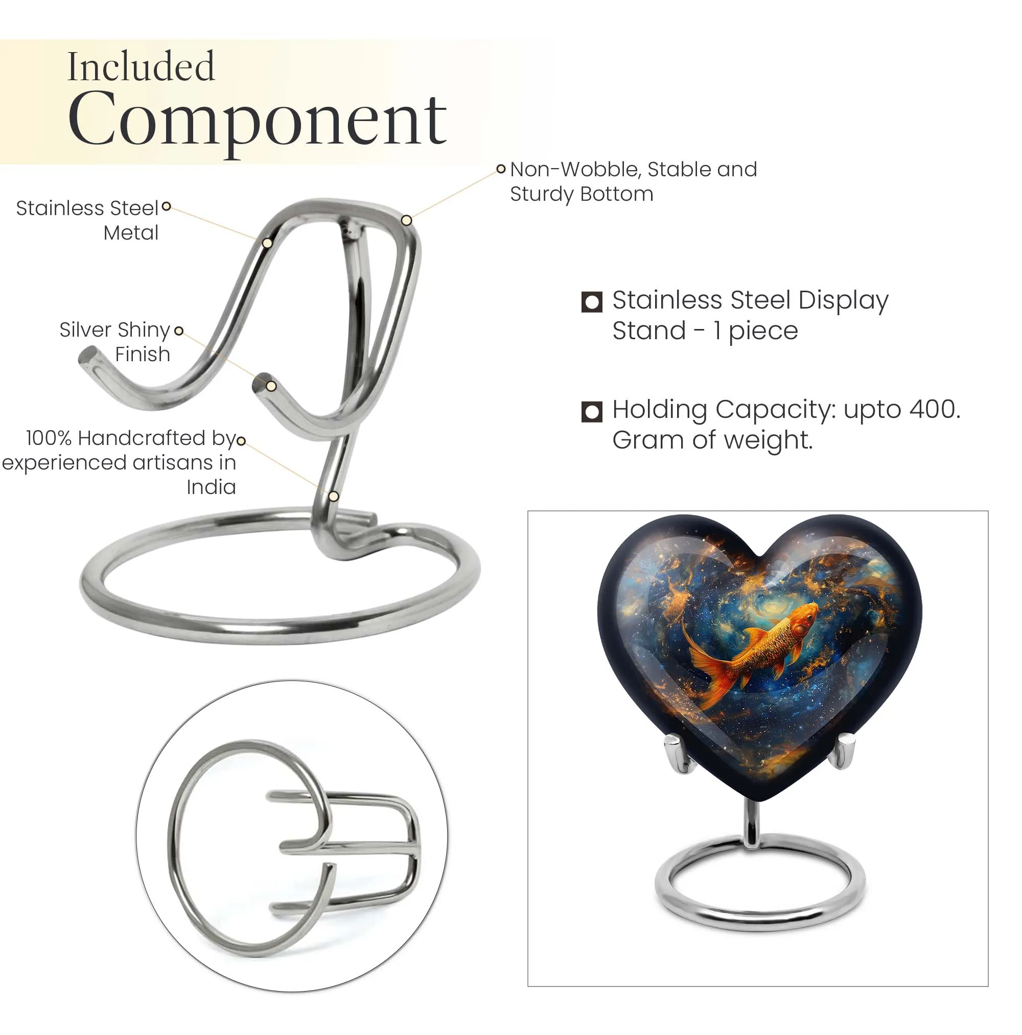 Captured Heart Fish Urn - A Loving Echomarker for Human Ashes