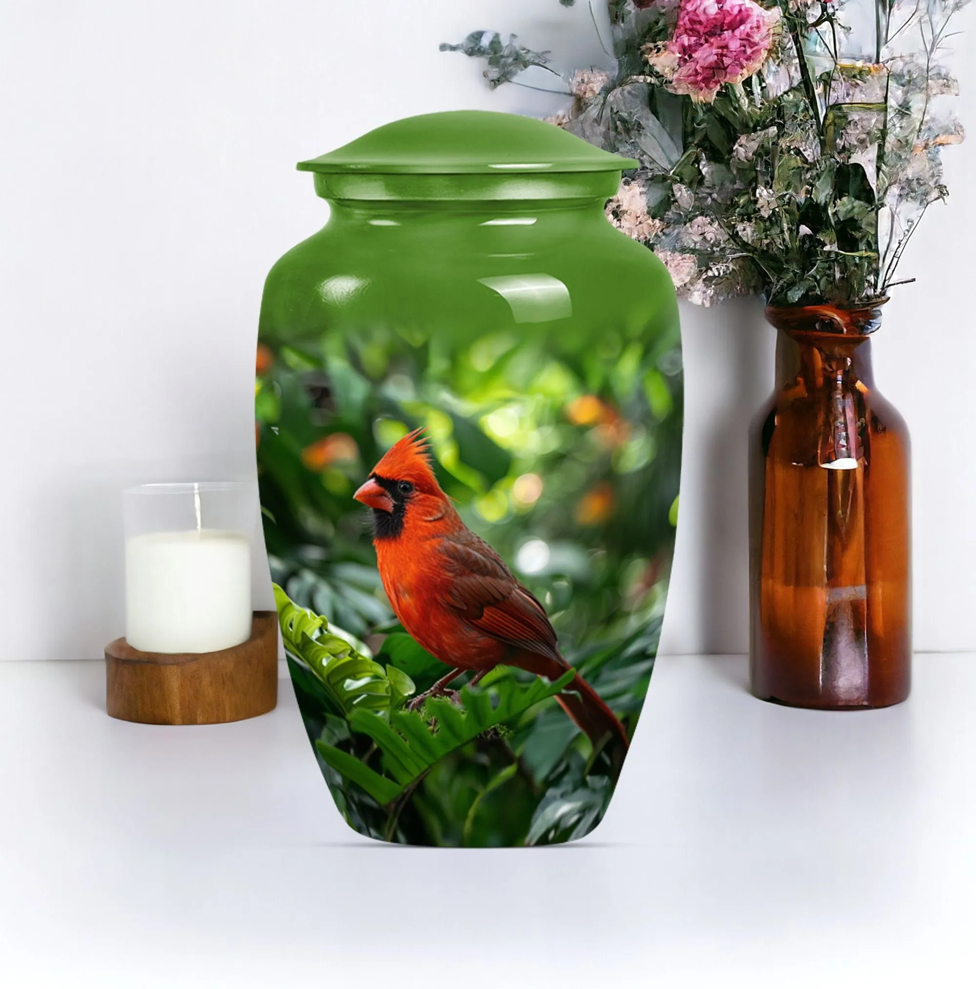 Cardinal Bird Cremation Urn: Dignified Memorial for Beloved Ones