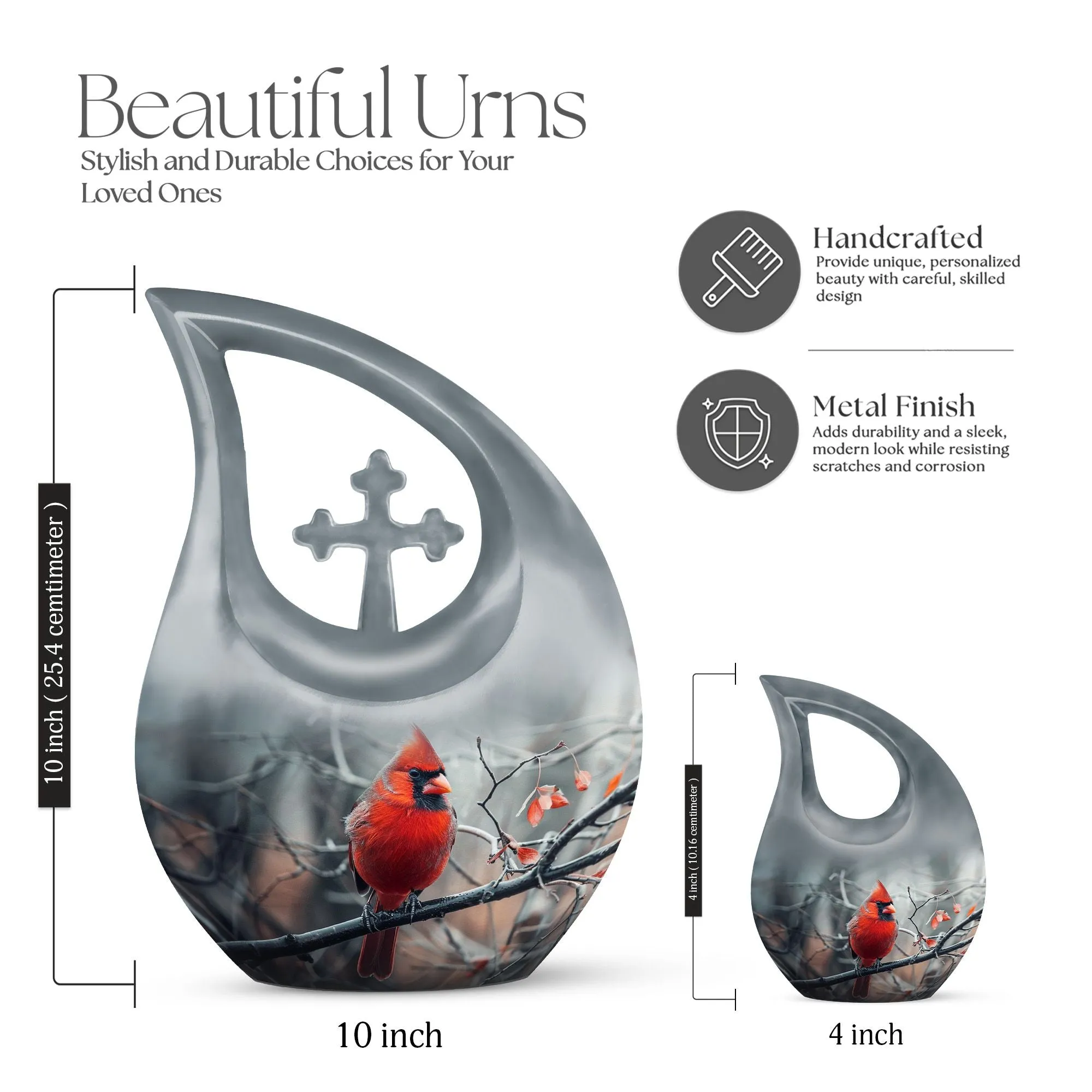Cardinal Bird Keepsake: Cherished Memory Ash Urn