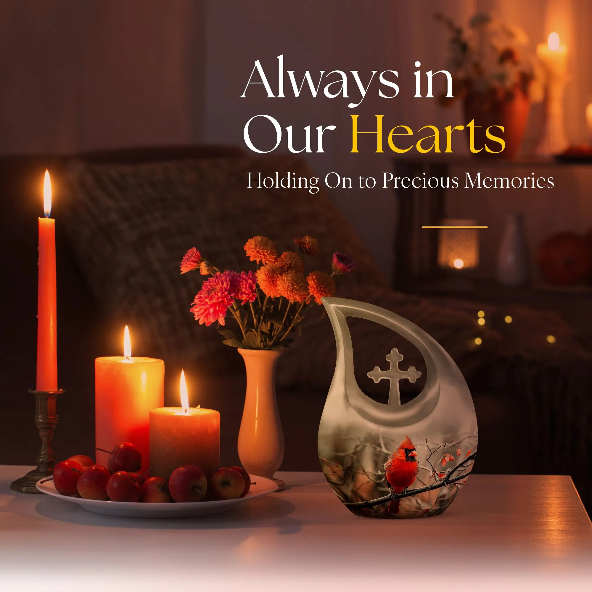 Cardinal Bird Keepsake: Cherished Memory Ash Urn