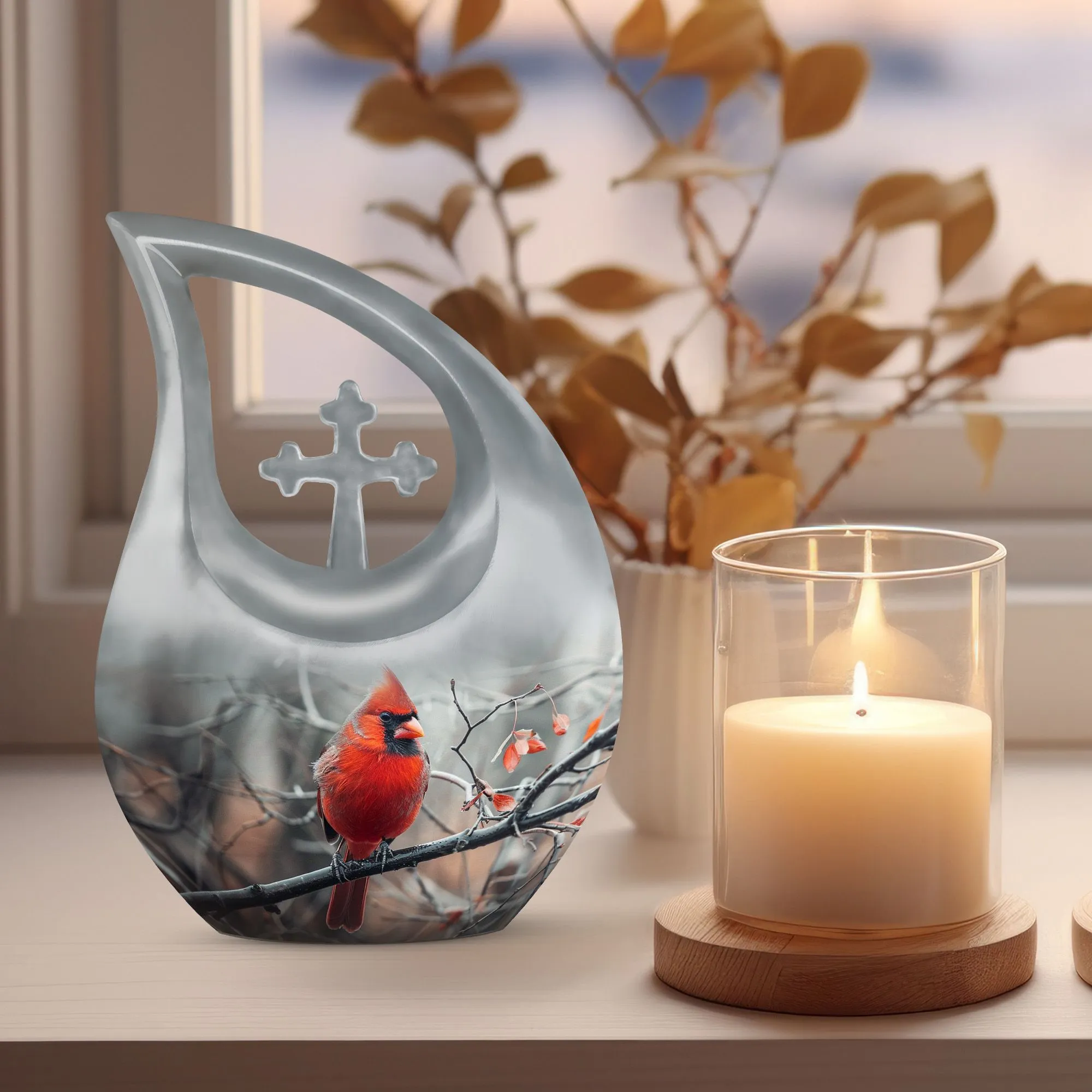 Cardinal Bird Keepsake: Cherished Memory Ash Urn