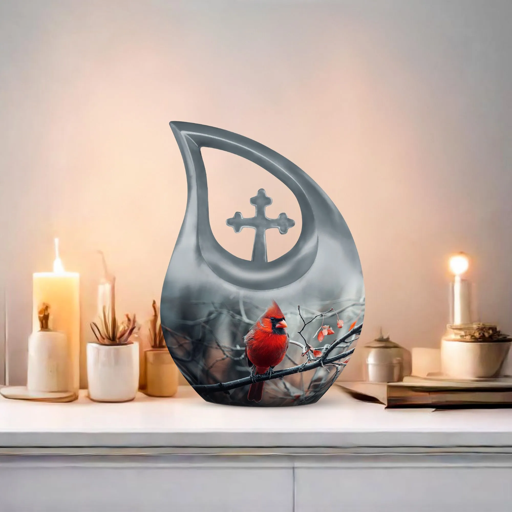 Cardinal Bird Keepsake: Cherished Memory Ash Urn