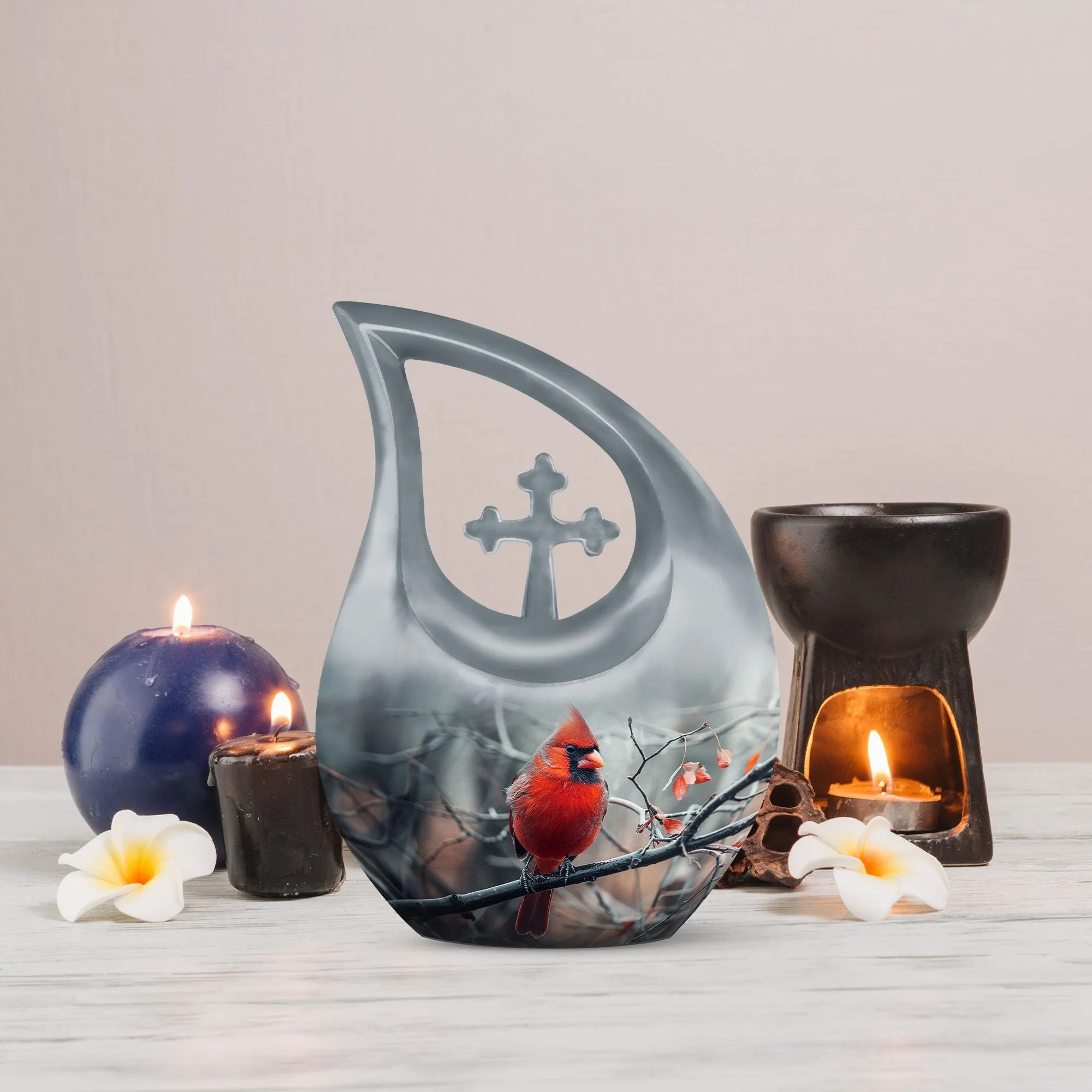 Cardinal Bird Keepsake: Cherished Memory Ash Urn