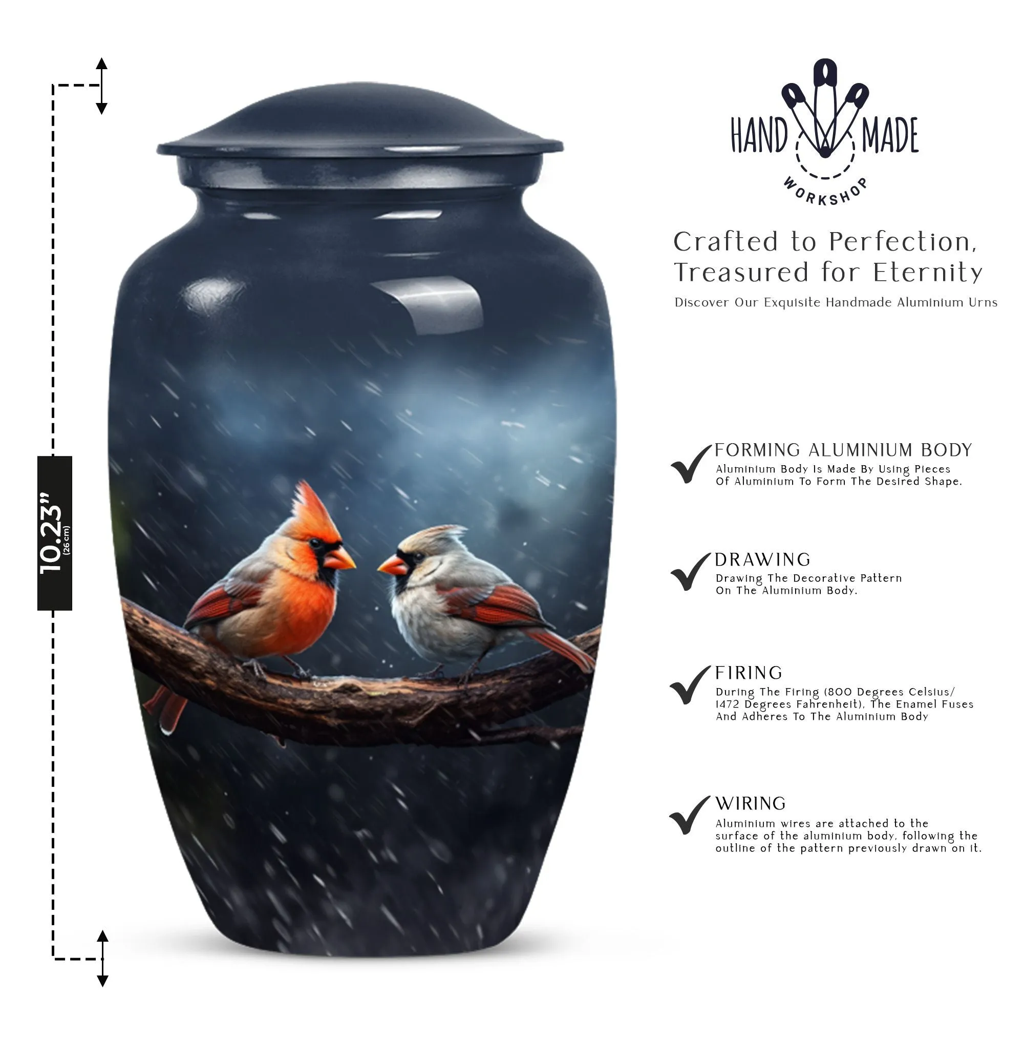Cardinal Bird Legacy: Memorable Cremation Urn