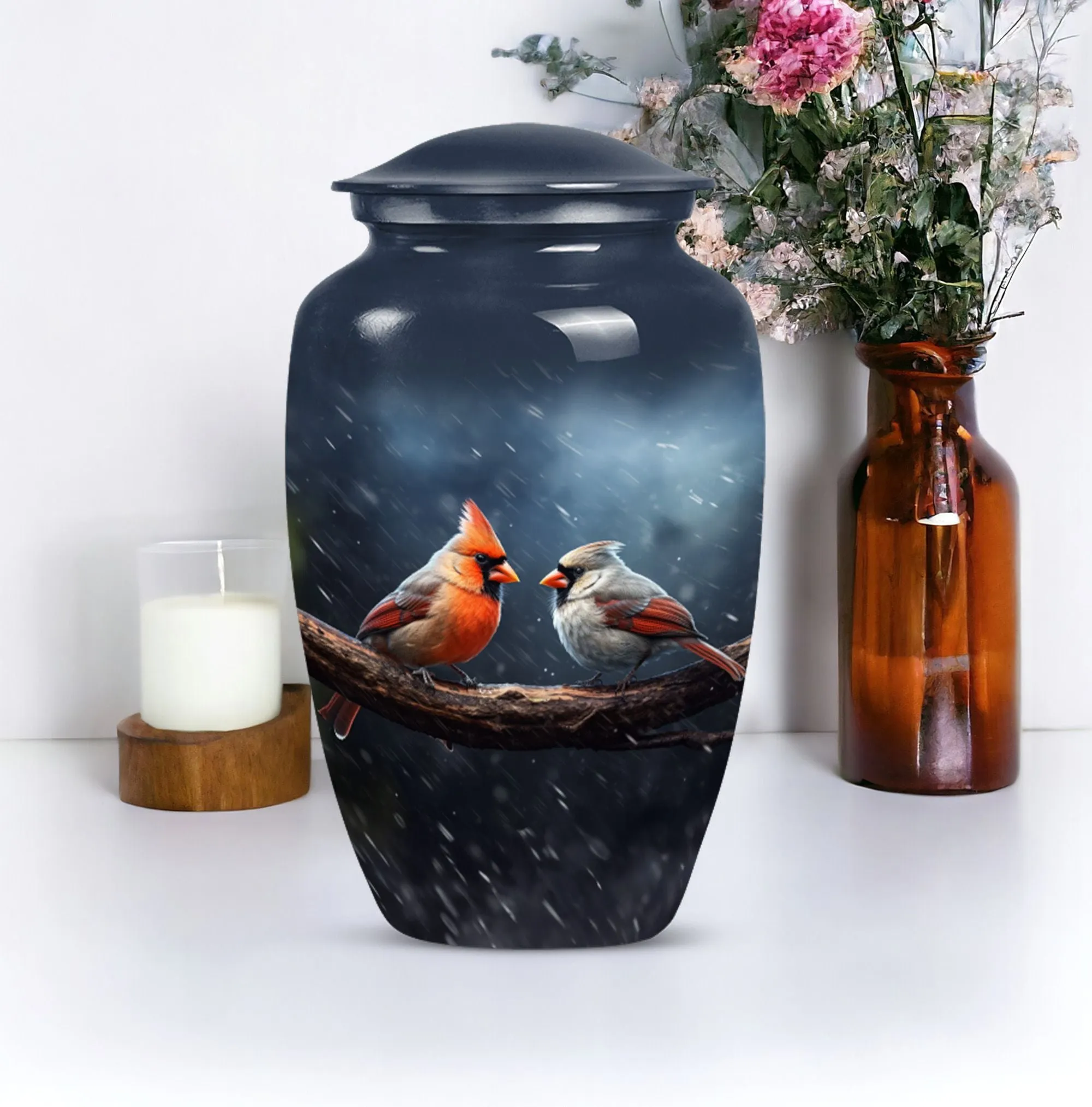 Cardinal Bird Legacy: Memorable Cremation Urn