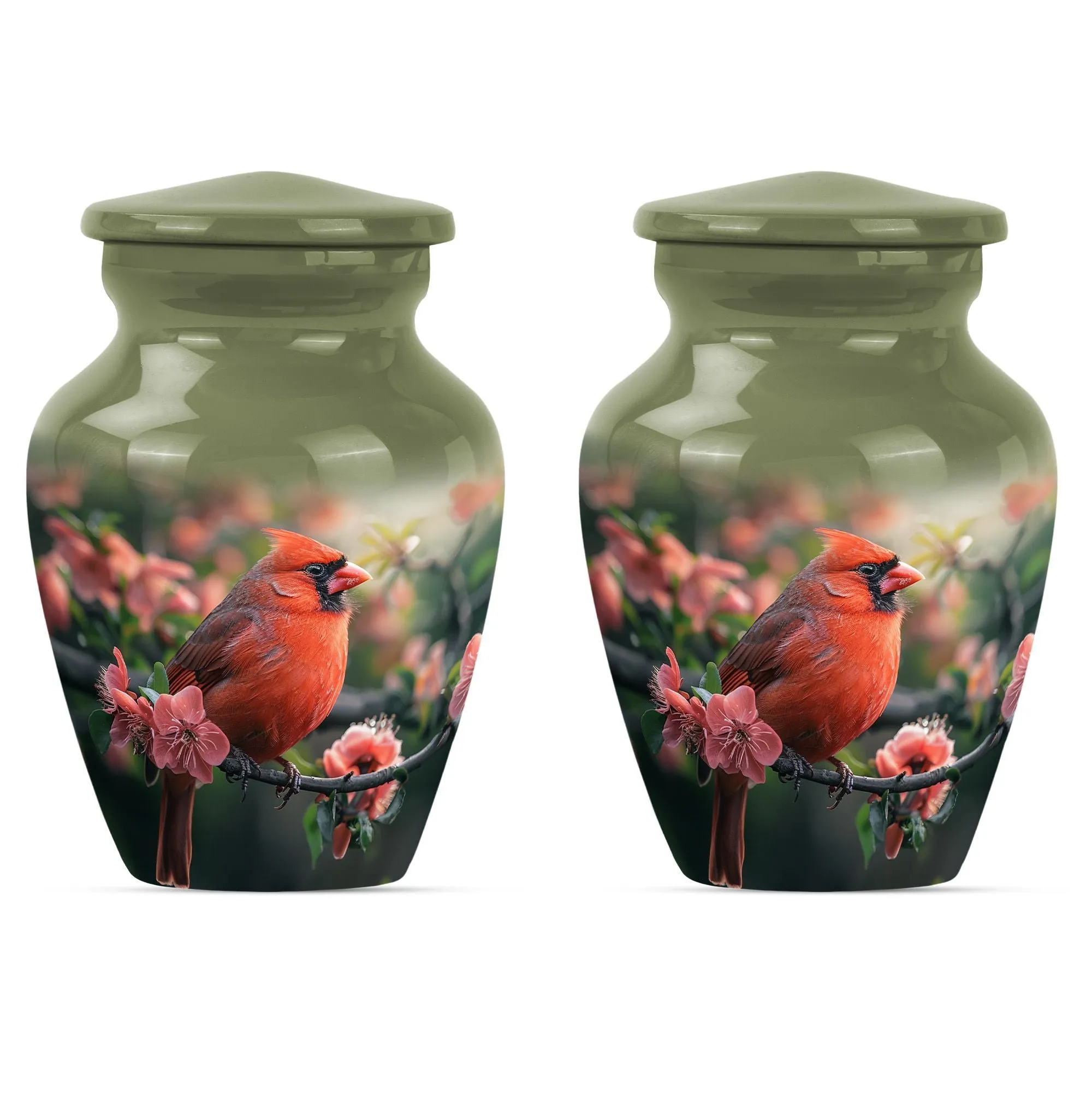 Cardinal Bird Tribute: Majestic Personalized Cremation Urn