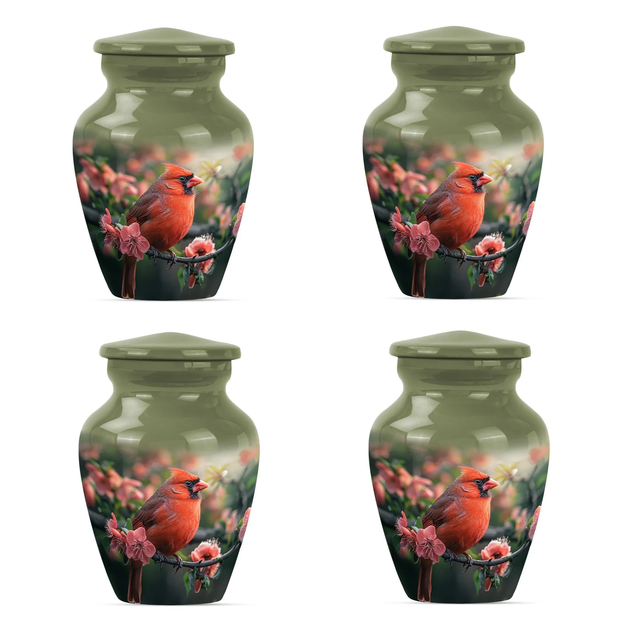 Cardinal Bird Tribute: Majestic Personalized Cremation Urn