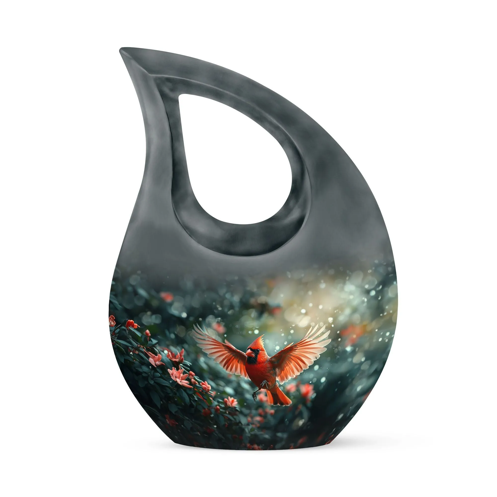 Cardinal Bird Urn : Extra Large Memorial Urn For Human Ashes