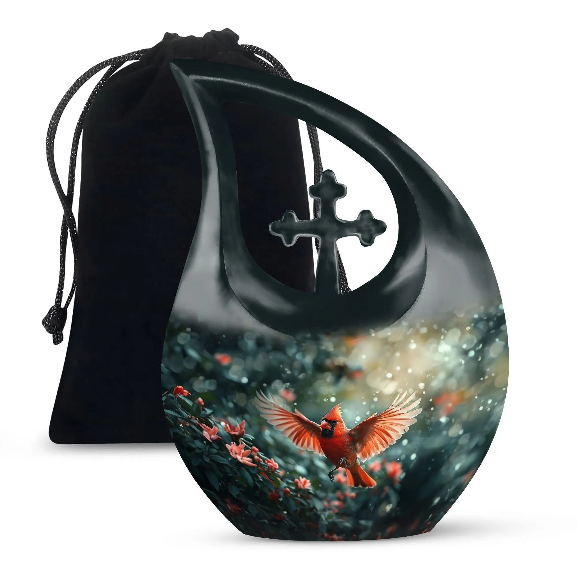 Cardinal Bird Urn : Extra Large Memorial Urn For Human Ashes