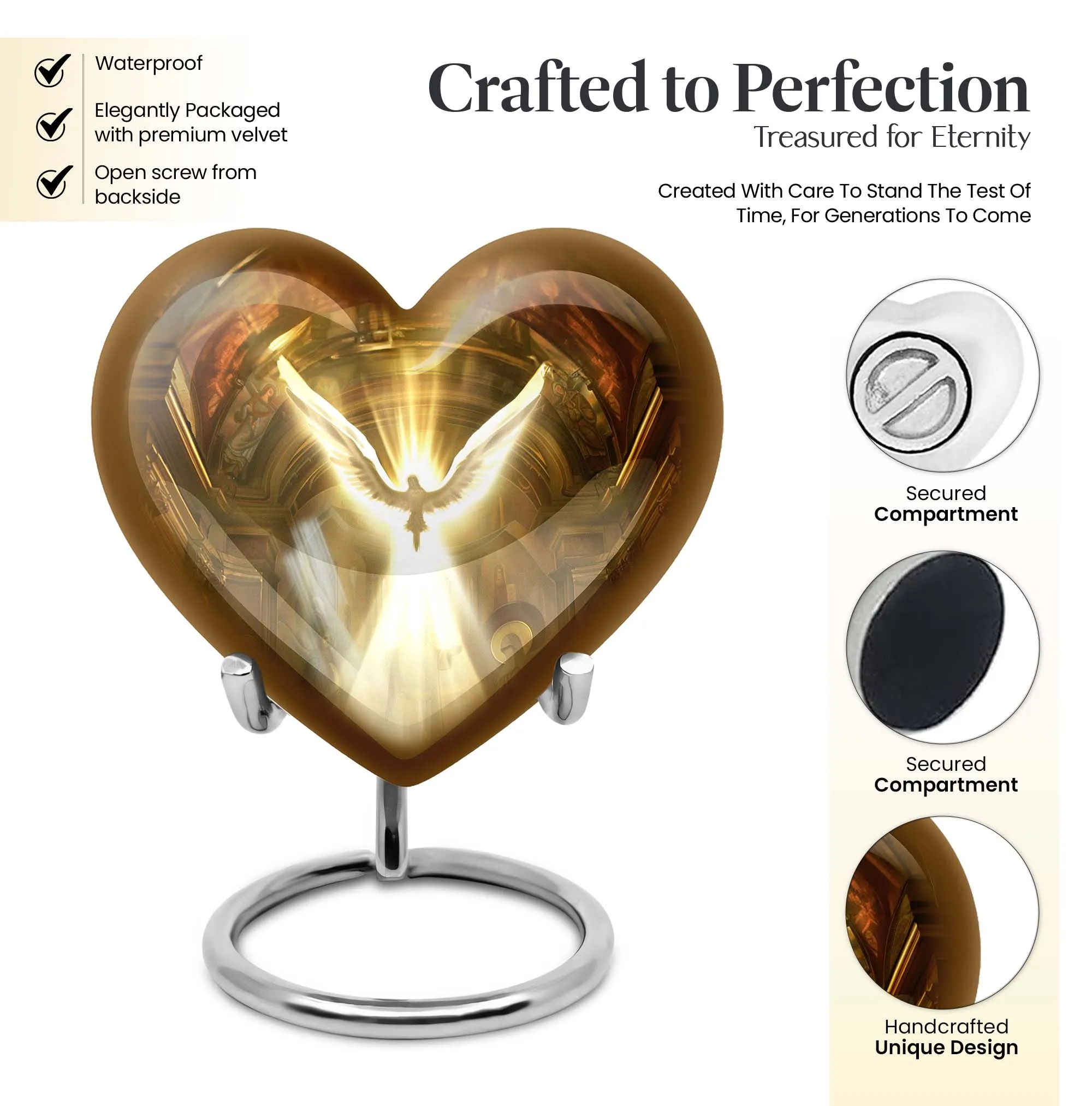 Catholic Cremation Urn - Sublime Medium Vessel for Human Ashes