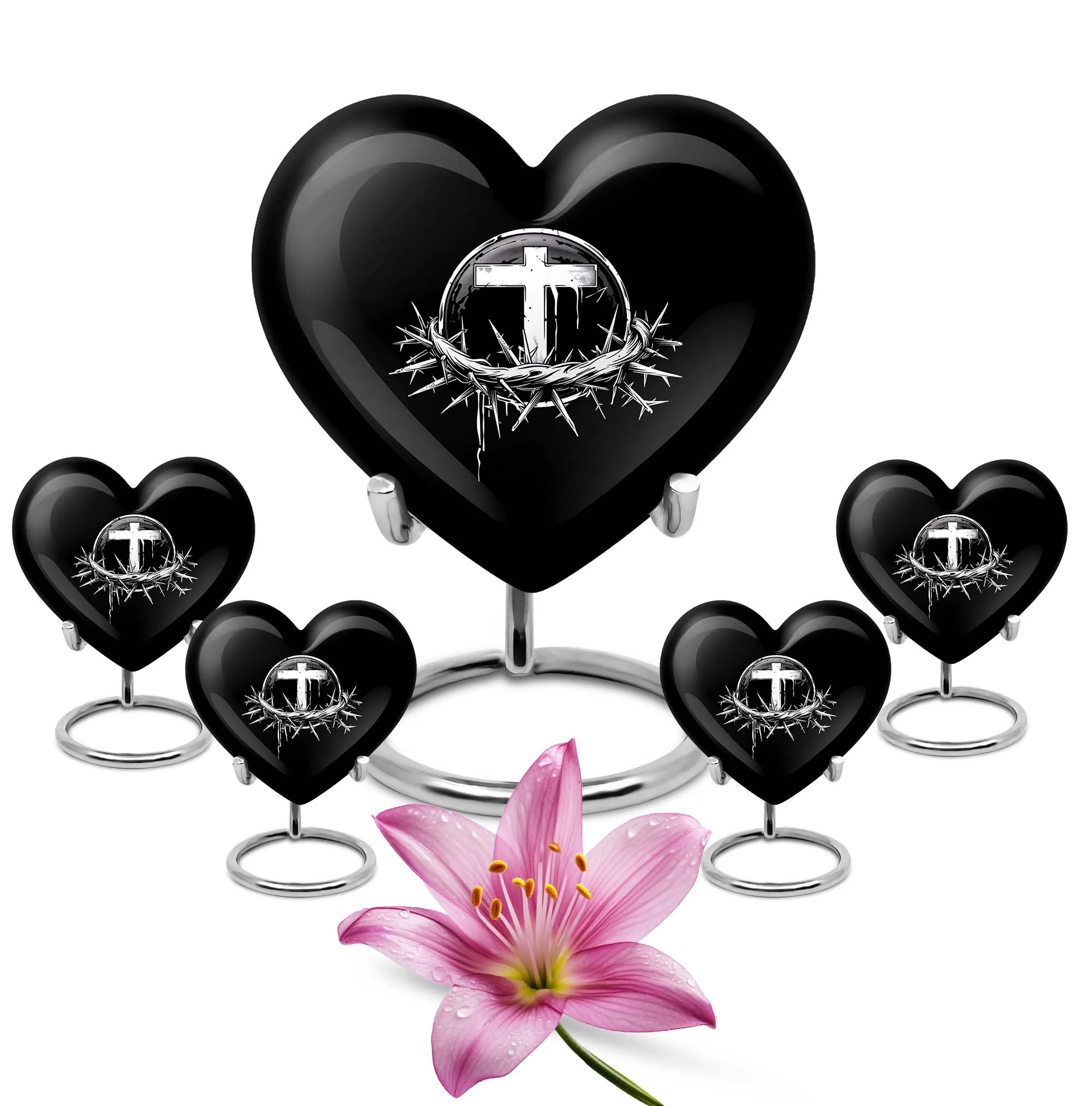 Catholic Funeral Ash Urn - Unique Cremation Keepsake
