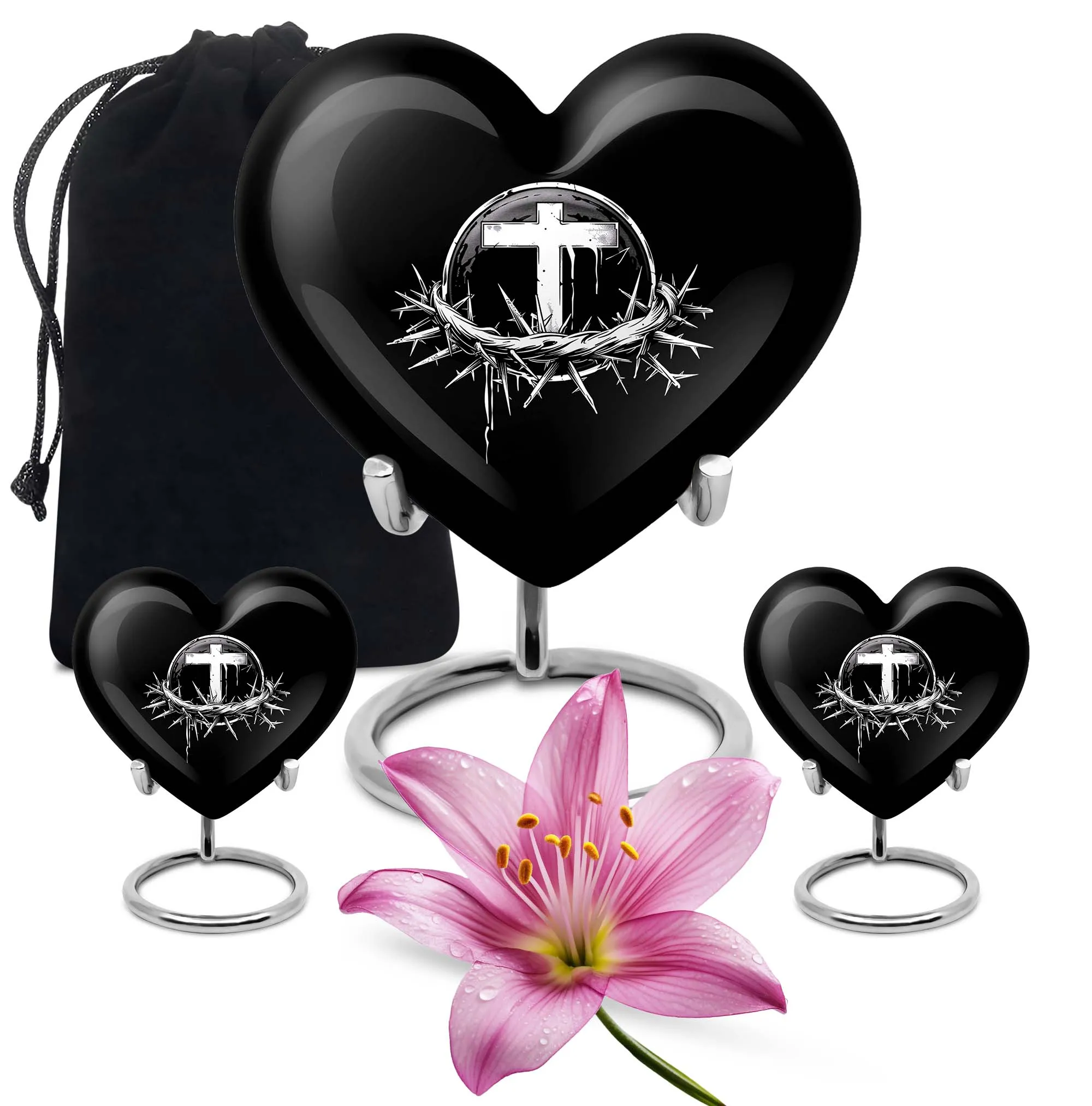 Catholic Funeral Ash Urn - Unique Cremation Keepsake