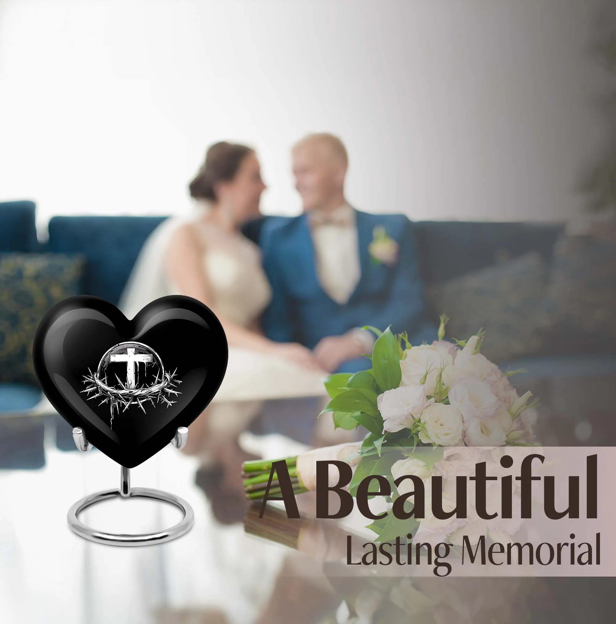 Catholic Funeral Ash Urn - Unique Cremation Keepsake