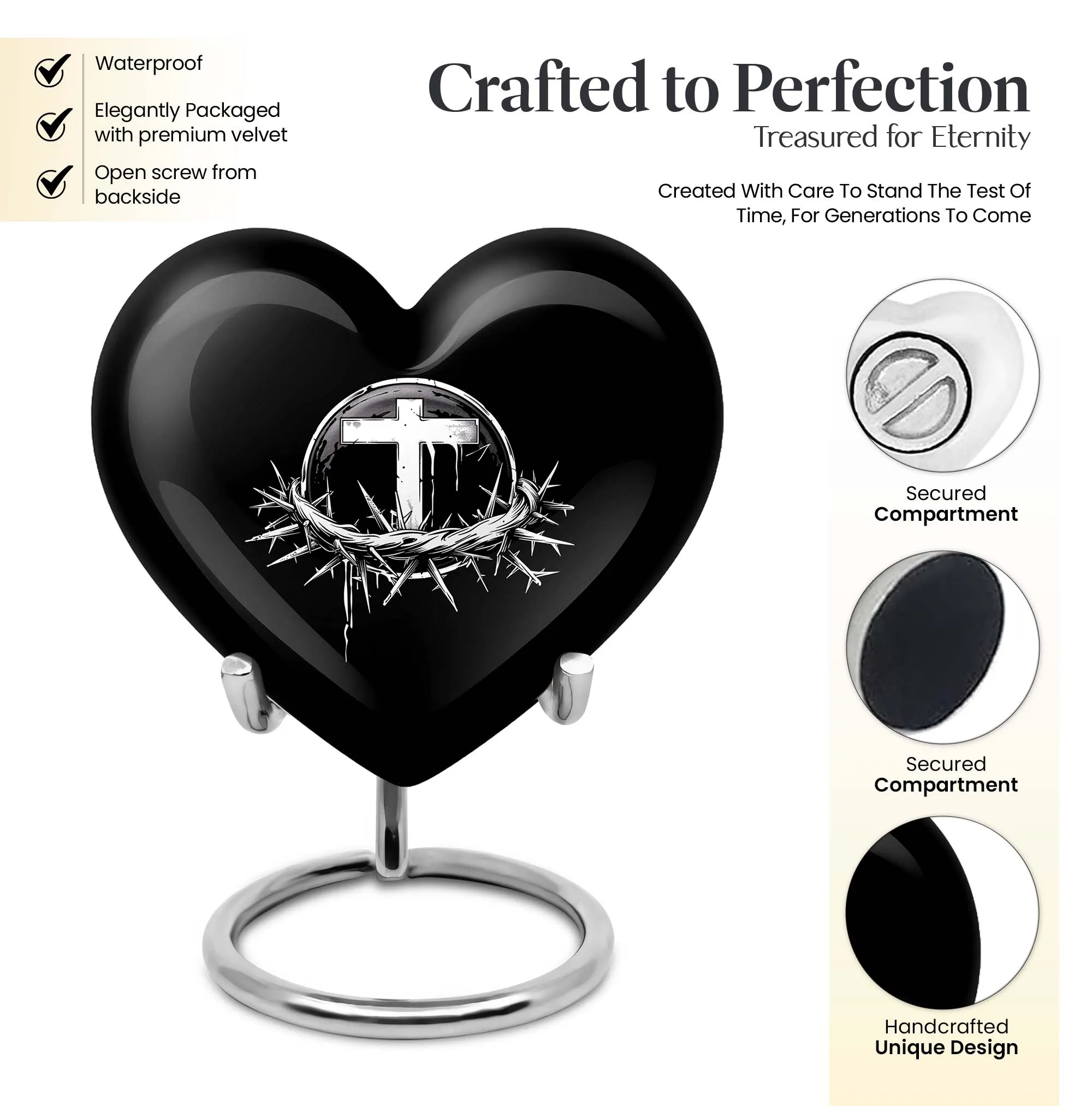 Catholic Funeral Ash Urn - Unique Cremation Keepsake
