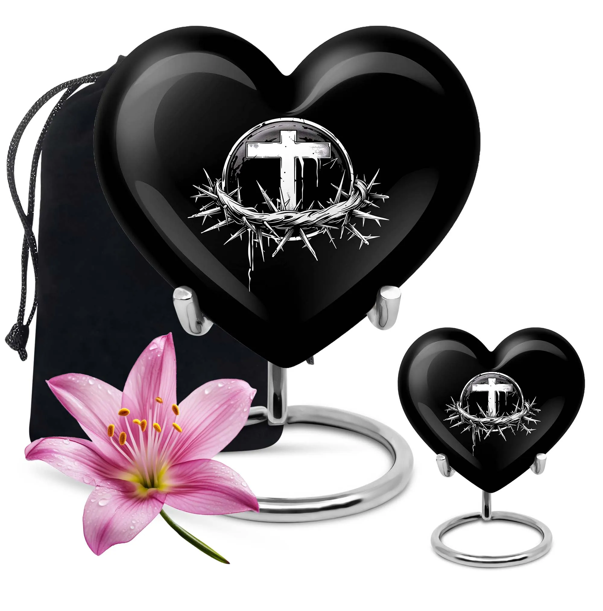 Catholic Funeral Ash Urn - Unique Cremation Keepsake