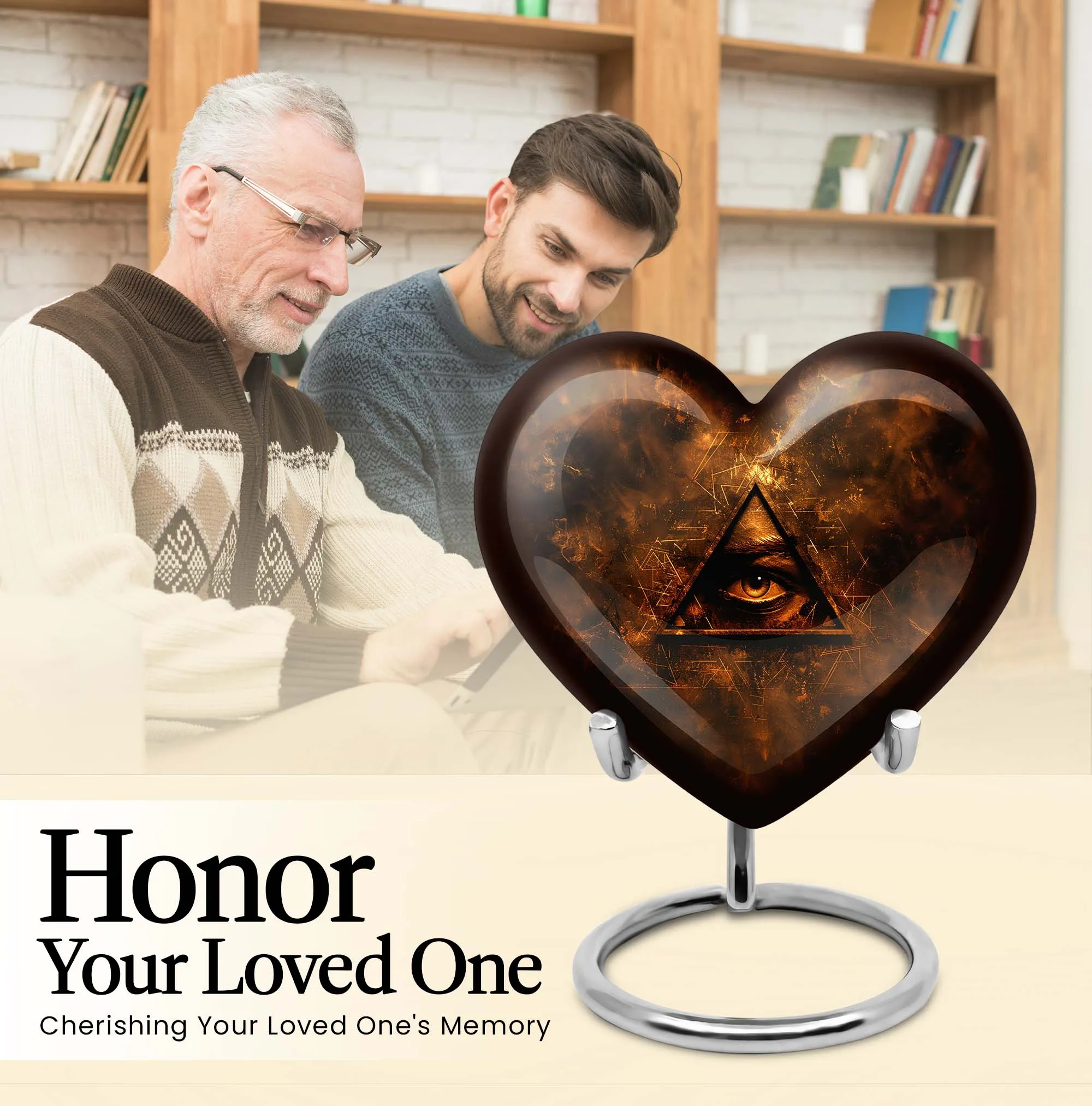 Catholic Heart Memory Keeper: Memorial Urn Shaped in Tender Care