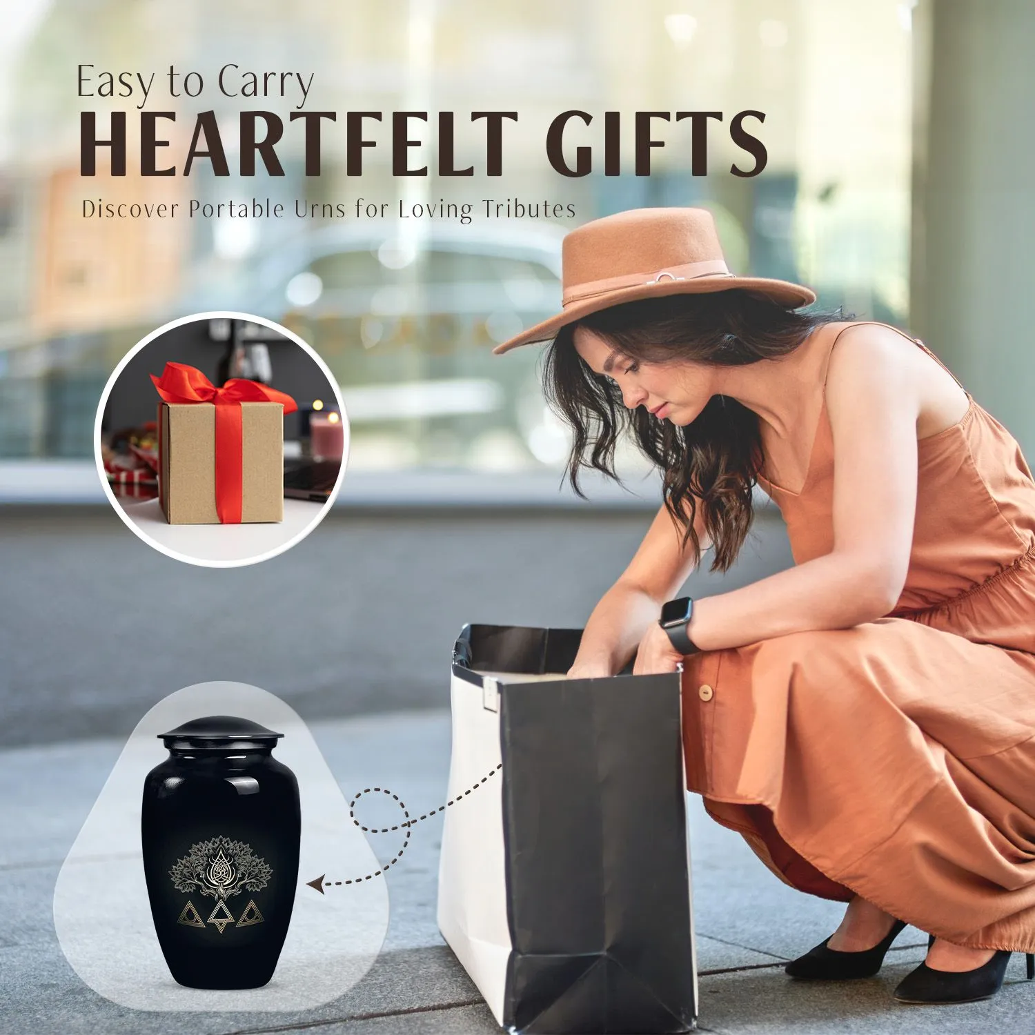 Catholic Pious Cremation Urn: Classically Decorated Funeral