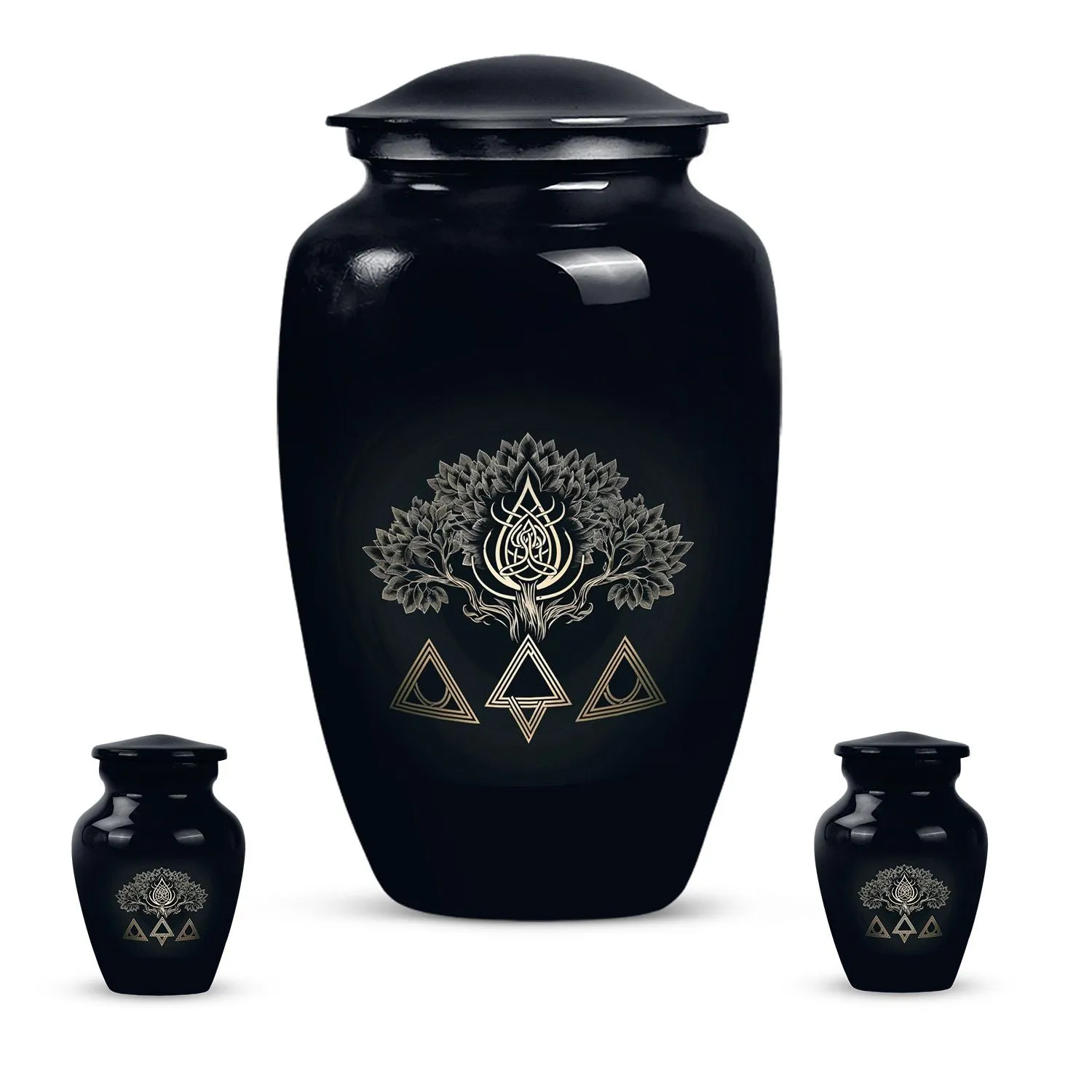 Catholic Pious Cremation Urn: Classically Decorated Funeral