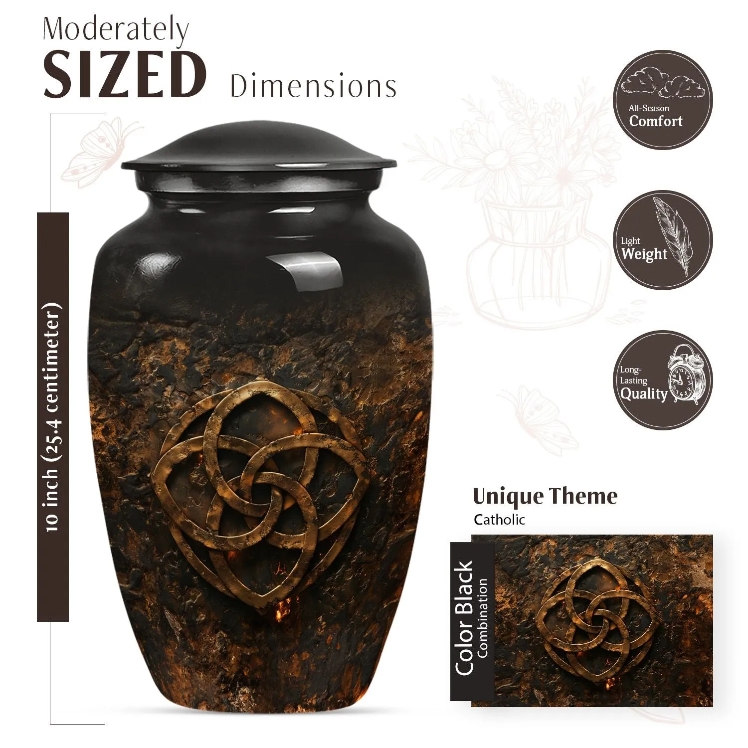 Catholic Tribute: Reverent Memorial Urn for Eternal Rest