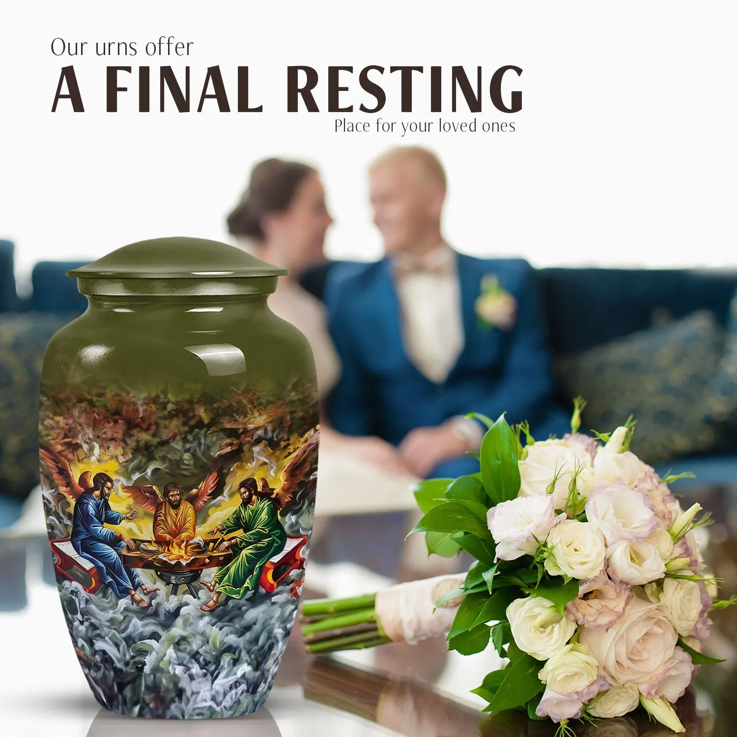 Catholic Urn - Engraveable Cremation Urn for Cherished Memorials