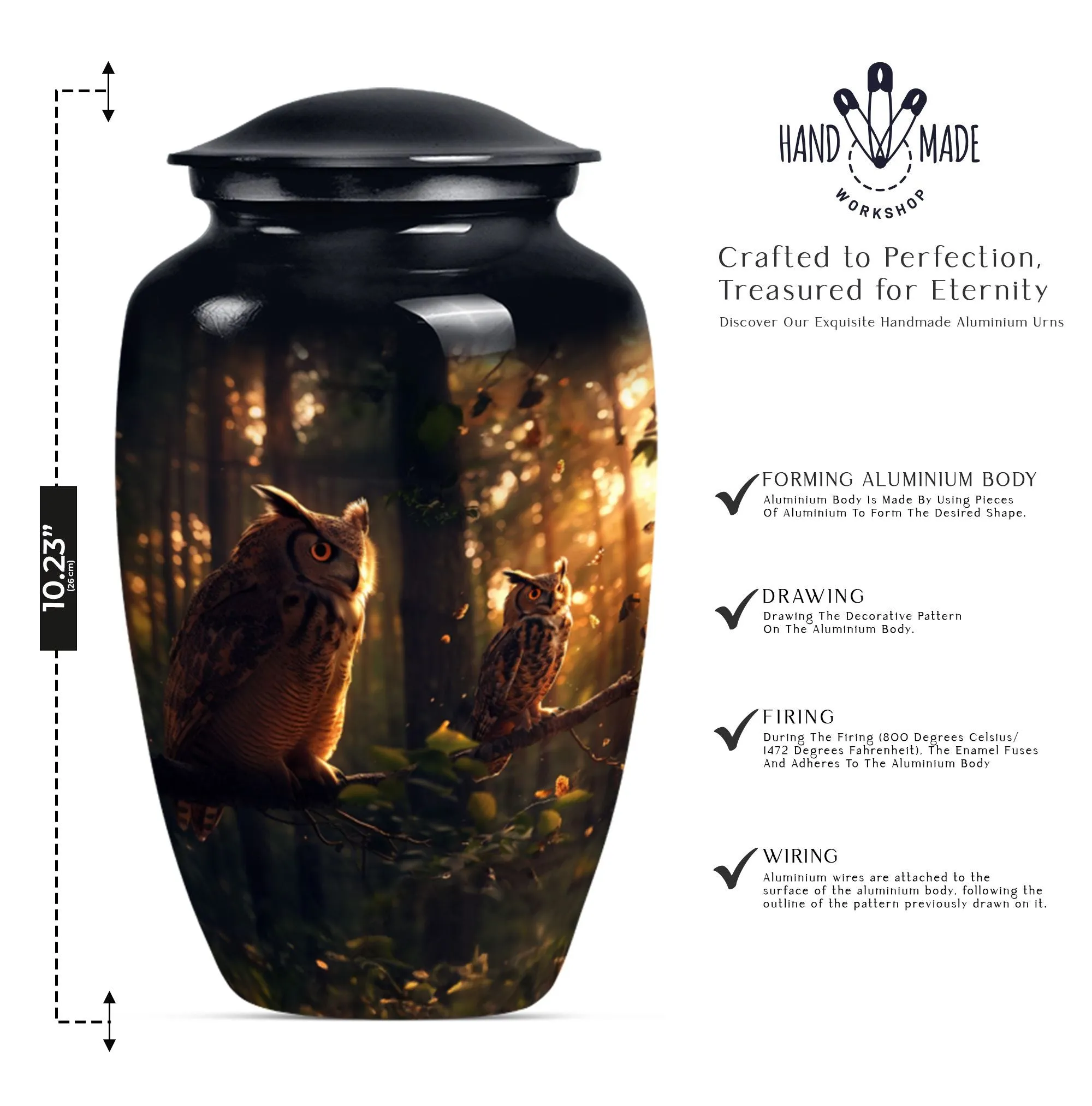 Cherished Passage: Owl-Themed Cremation Urn for Eternal Memories