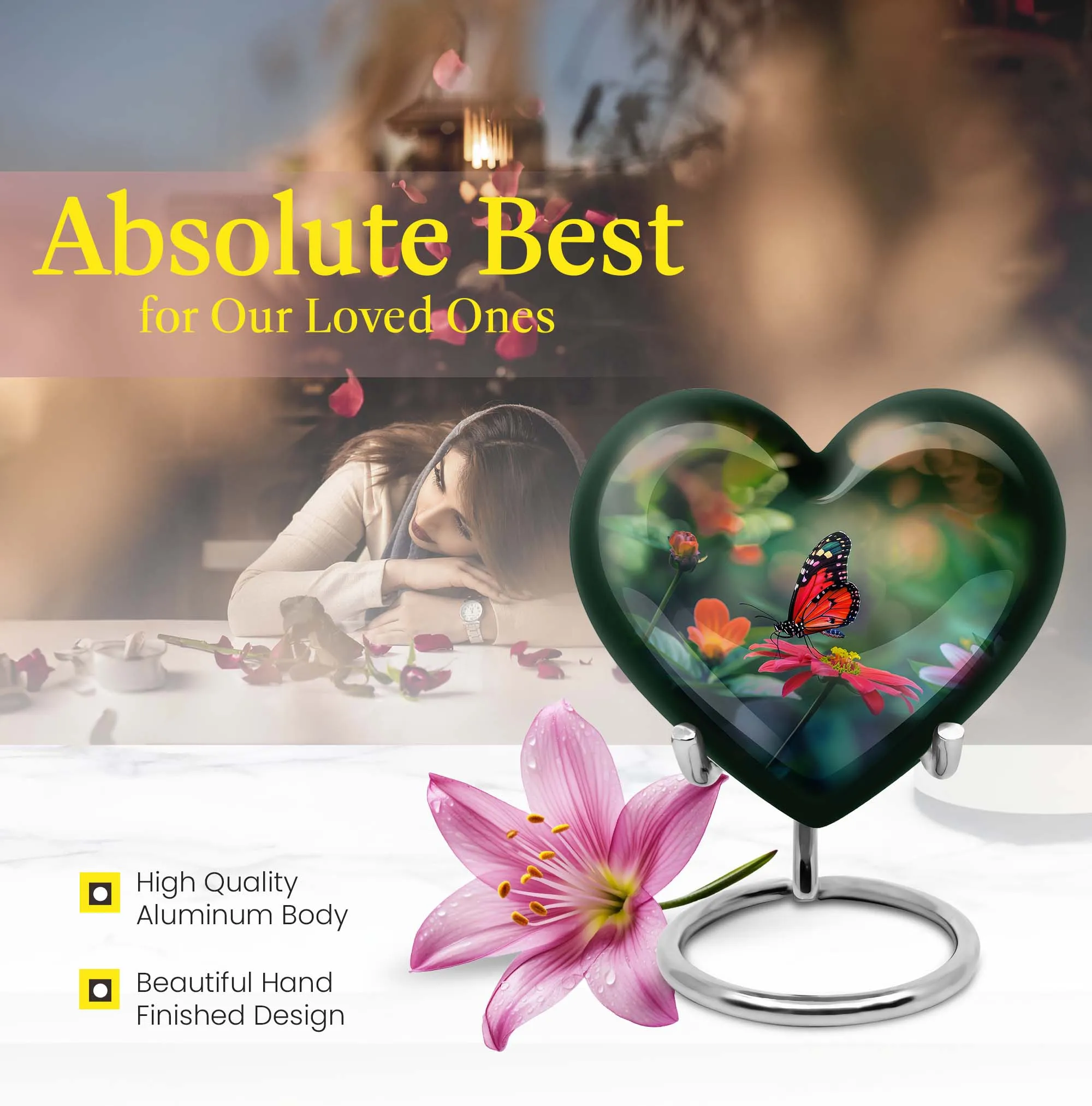 Cherishing Butterfly: A Tranquil Memorial Urn for Remembrance