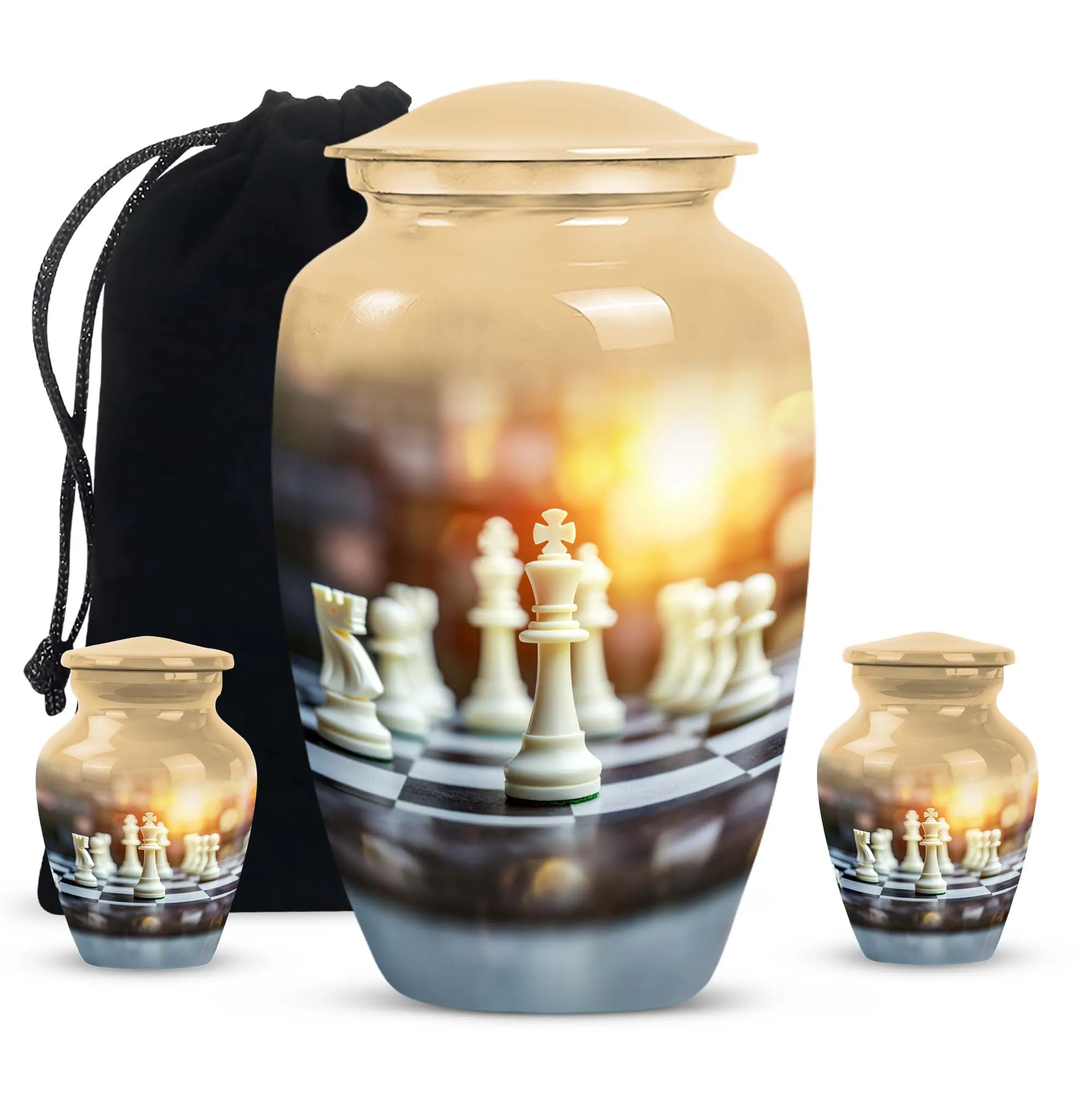 Chess Masterpiece: Commemorative Cremation Memorial Urn