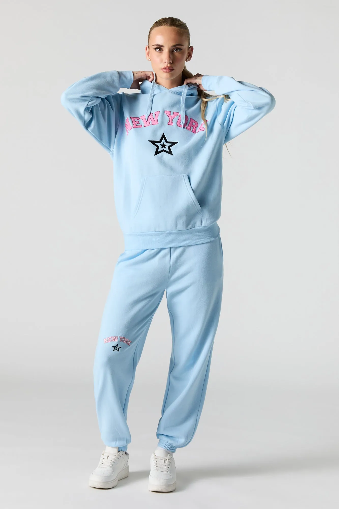 City Embroidered Fleece Hoodie
