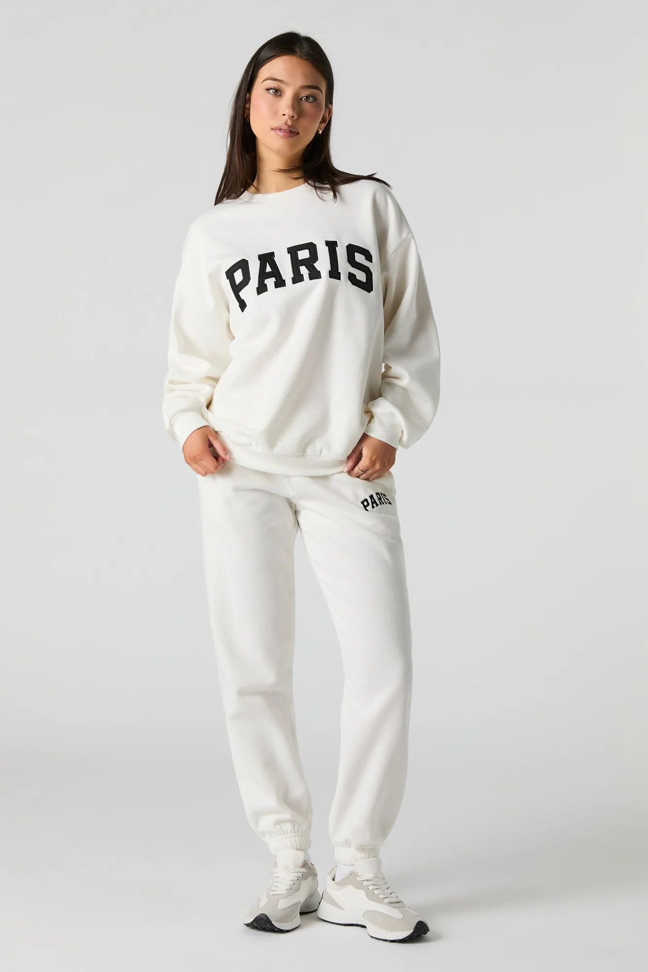 City Twill Embroidered Fleece Sweatshirt