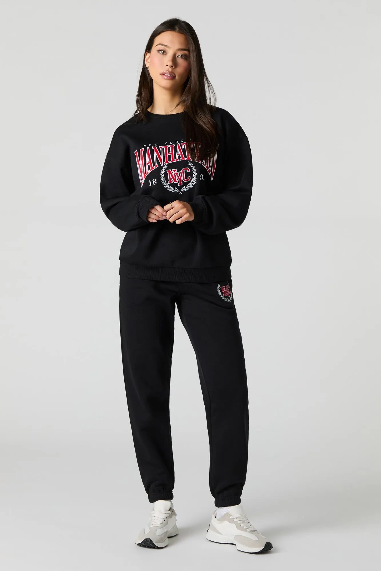 City Twill Embroidered Fleece Sweatshirt