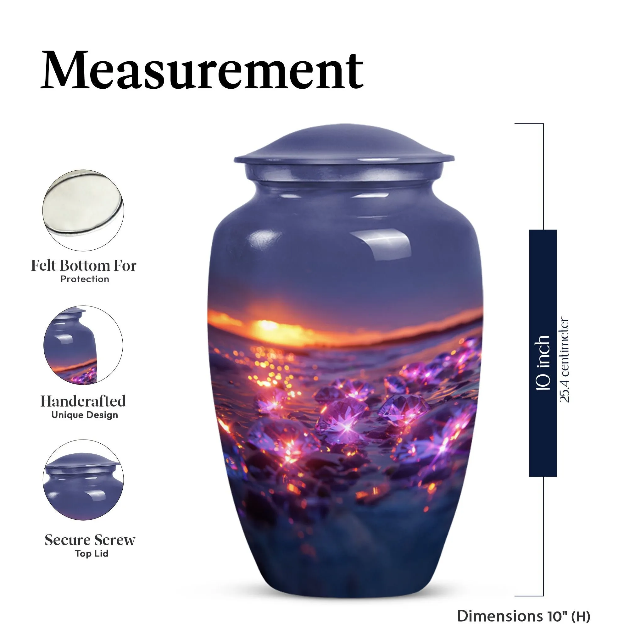 Classic Diamond Cremation Urn – A Commemorative Tribute