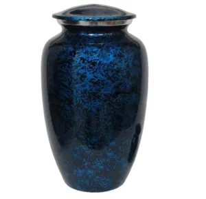 Classic Midnight Blue Alloy Cremation Urn